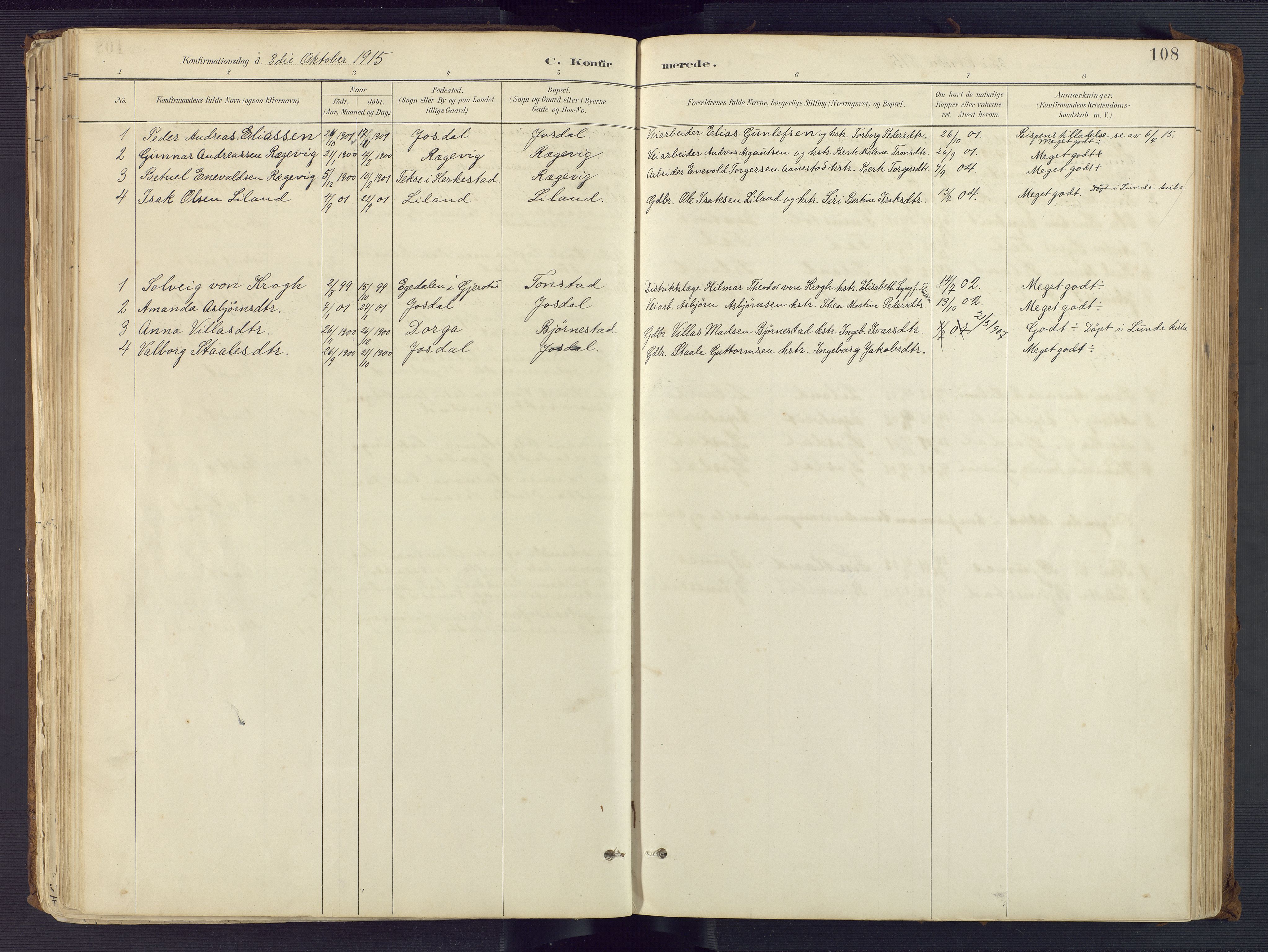 Sirdal sokneprestkontor, AV/SAK-1111-0036/F/Fa/Fab/L0004: Ministerialbok nr. A 4, 1887-1919, s. 108