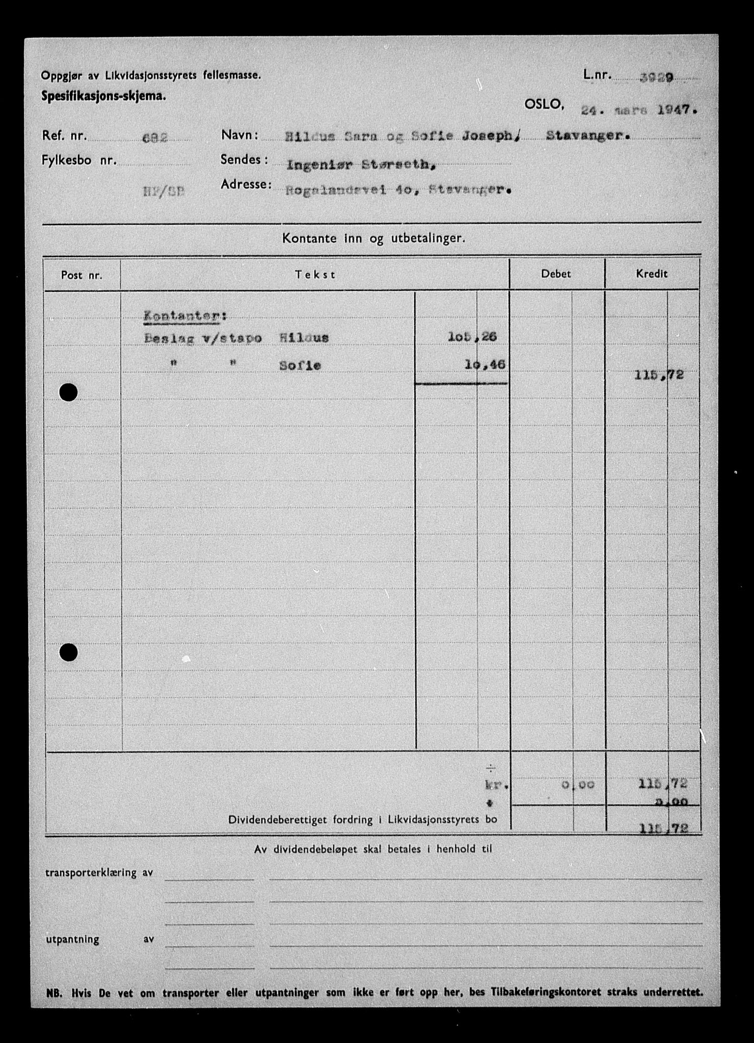 Justisdepartementet, Tilbakeføringskontoret for inndratte formuer, AV/RA-S-1564/H/Hc/Hcd/L1000: --, 1945-1947, s. 841