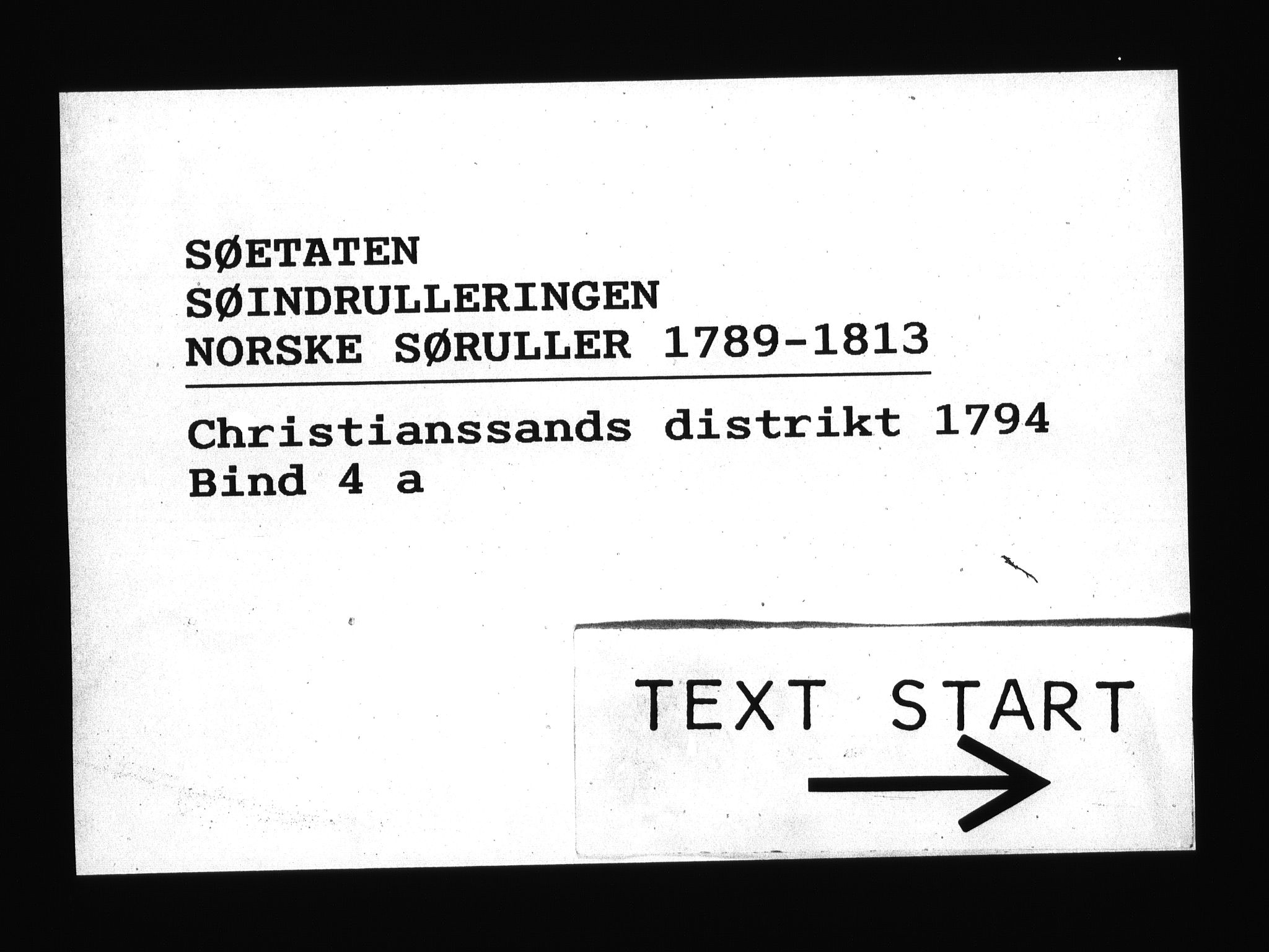 Sjøetaten, RA/EA-3110/F/L0020: Kristiansand distrikt, bind 4a, 1794