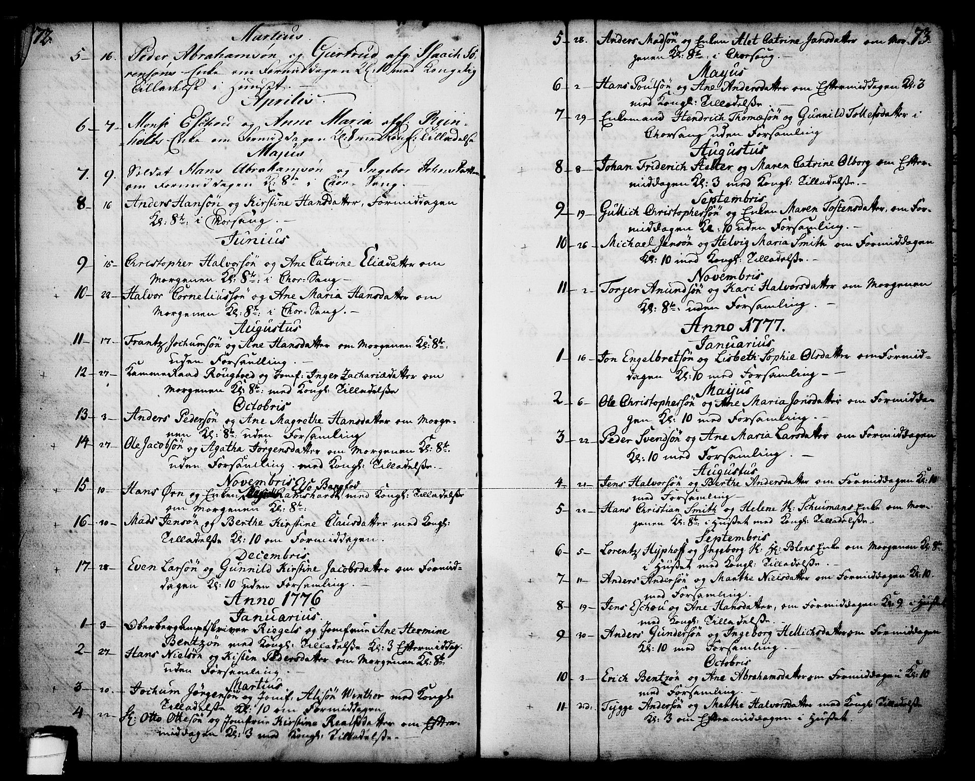 Skien kirkebøker, AV/SAKO-A-302/F/Fa/L0003: Ministerialbok nr. 3, 1755-1791, s. 72-73