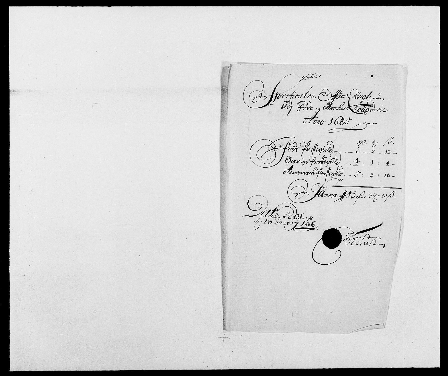 Rentekammeret inntil 1814, Reviderte regnskaper, Fogderegnskap, AV/RA-EA-4092/R01/L0006: Fogderegnskap Idd og Marker, 1685-1686, s. 64