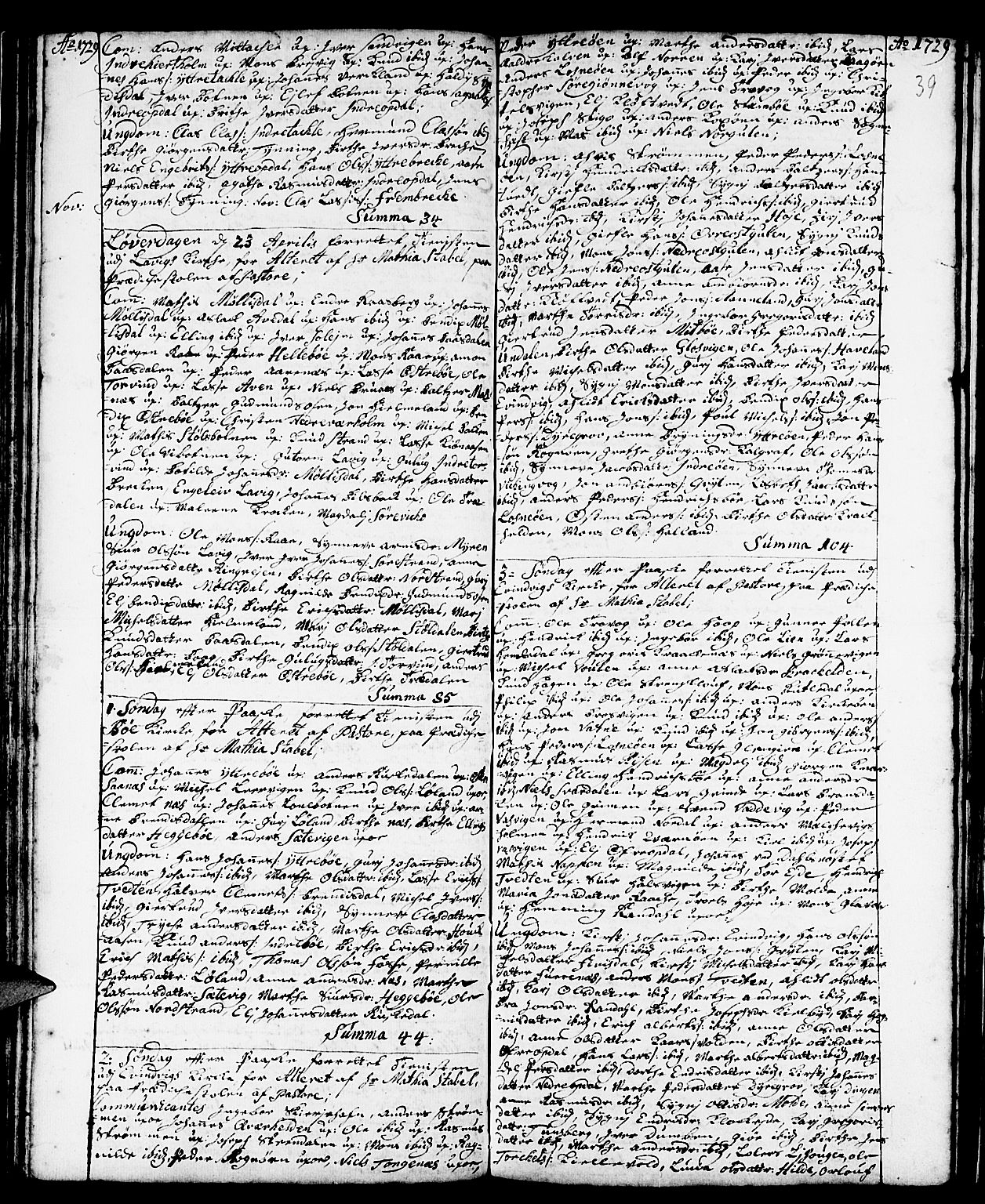 Gulen sokneprestembete, AV/SAB-A-80201/H/Haa/Haaa/L0001: Ministerialbok nr. A 1, 1680-1735, s. 39
