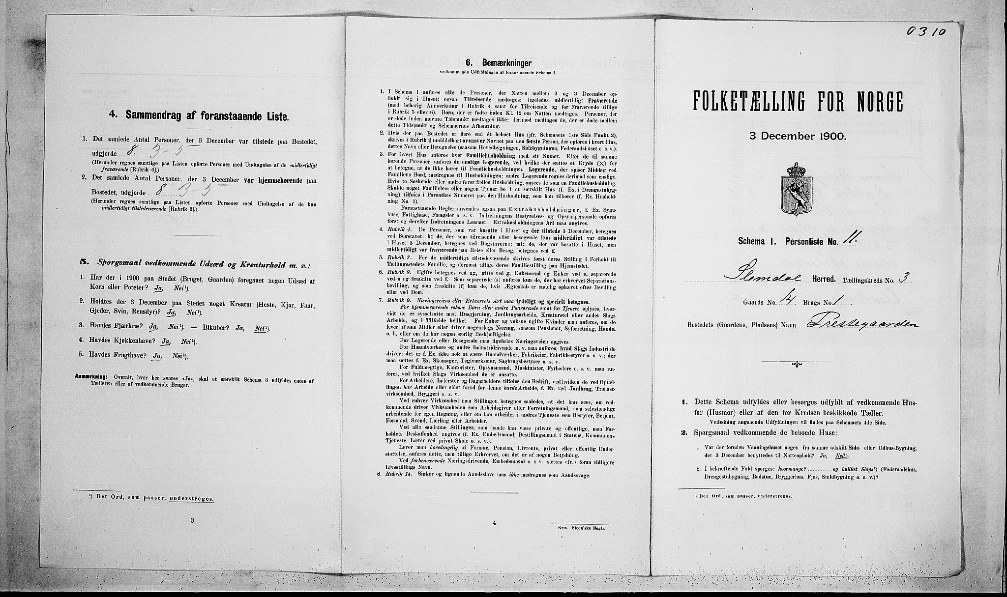 SAKO, Folketelling 1900 for 0811 Slemdal herred, 1900, s. 125