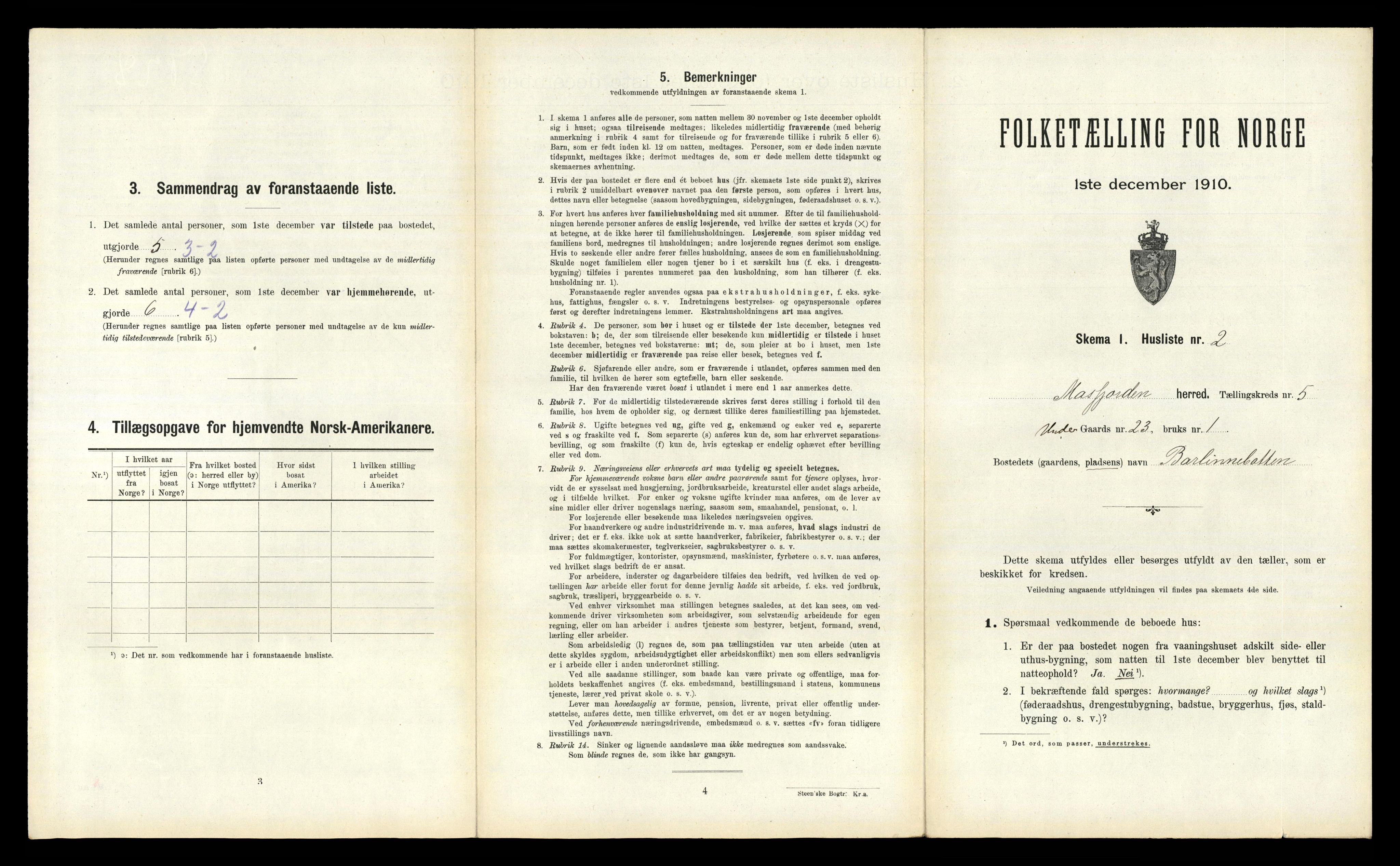 RA, Folketelling 1910 for 1266 Masfjorden herred, 1910, s. 330