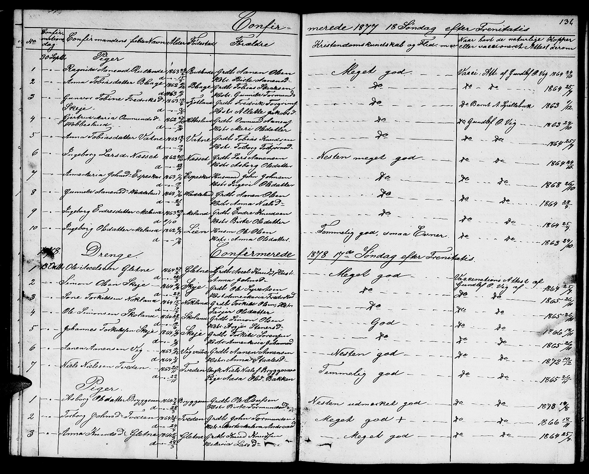 Hægebostad sokneprestkontor, SAK/1111-0024/F/Fb/Fbb/L0002: Klokkerbok nr. B 2, 1851-1886, s. 136