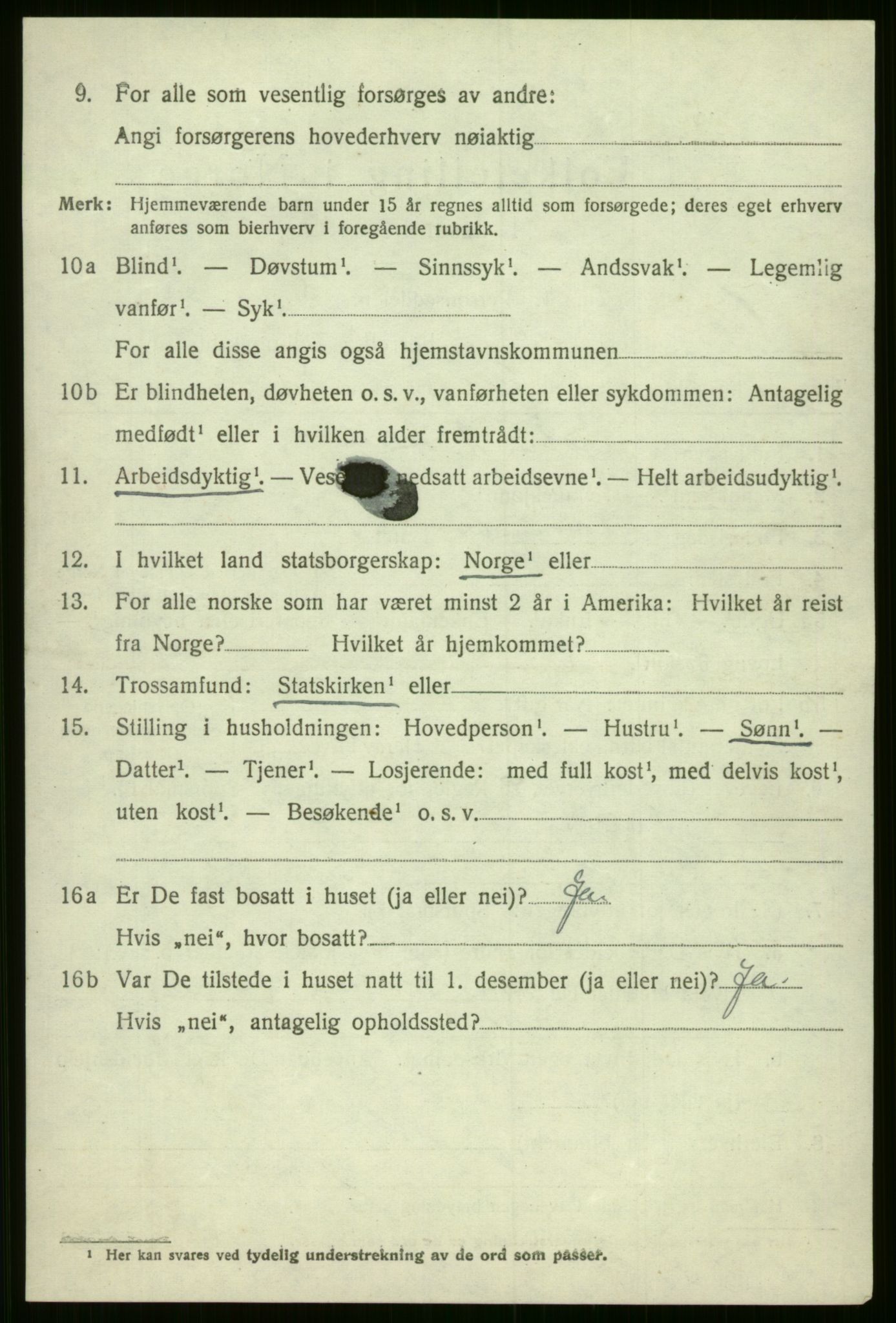 SAB, Folketelling 1920 for 1235 Voss herred, 1920, s. 7126