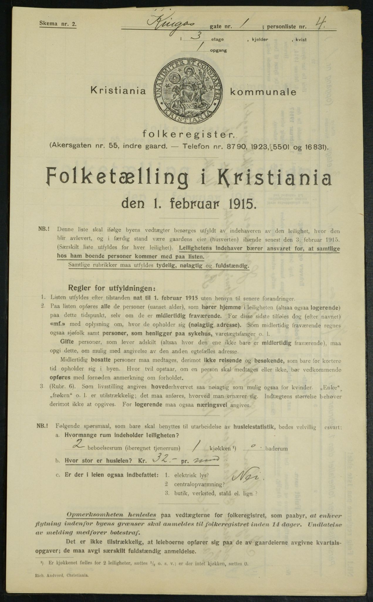 OBA, Kommunal folketelling 1.2.1915 for Kristiania, 1915, s. 49084