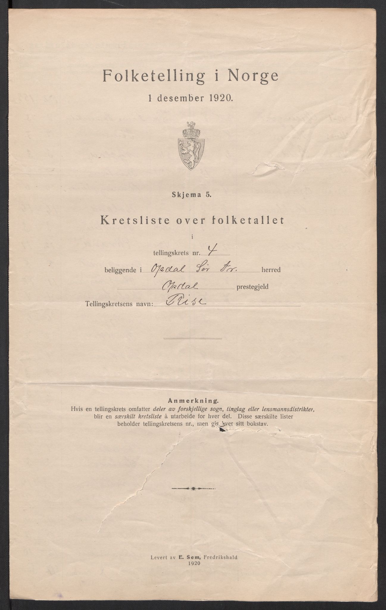 SAT, Folketelling 1920 for 1634 Oppdal herred, 1920, s. 15