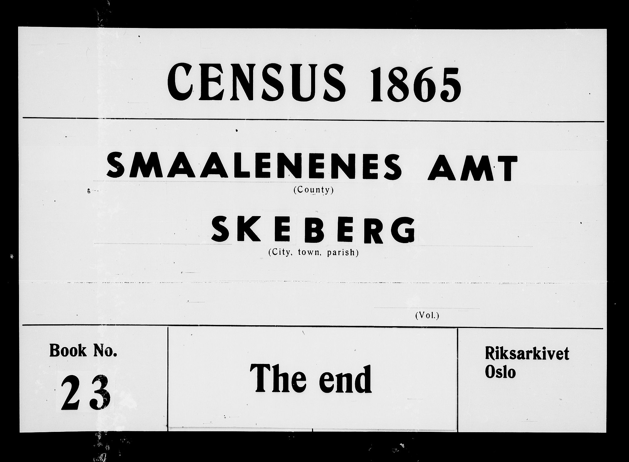 RA, Folketelling 1865 for 0115P Skjeberg prestegjeld, 1865, s. 189