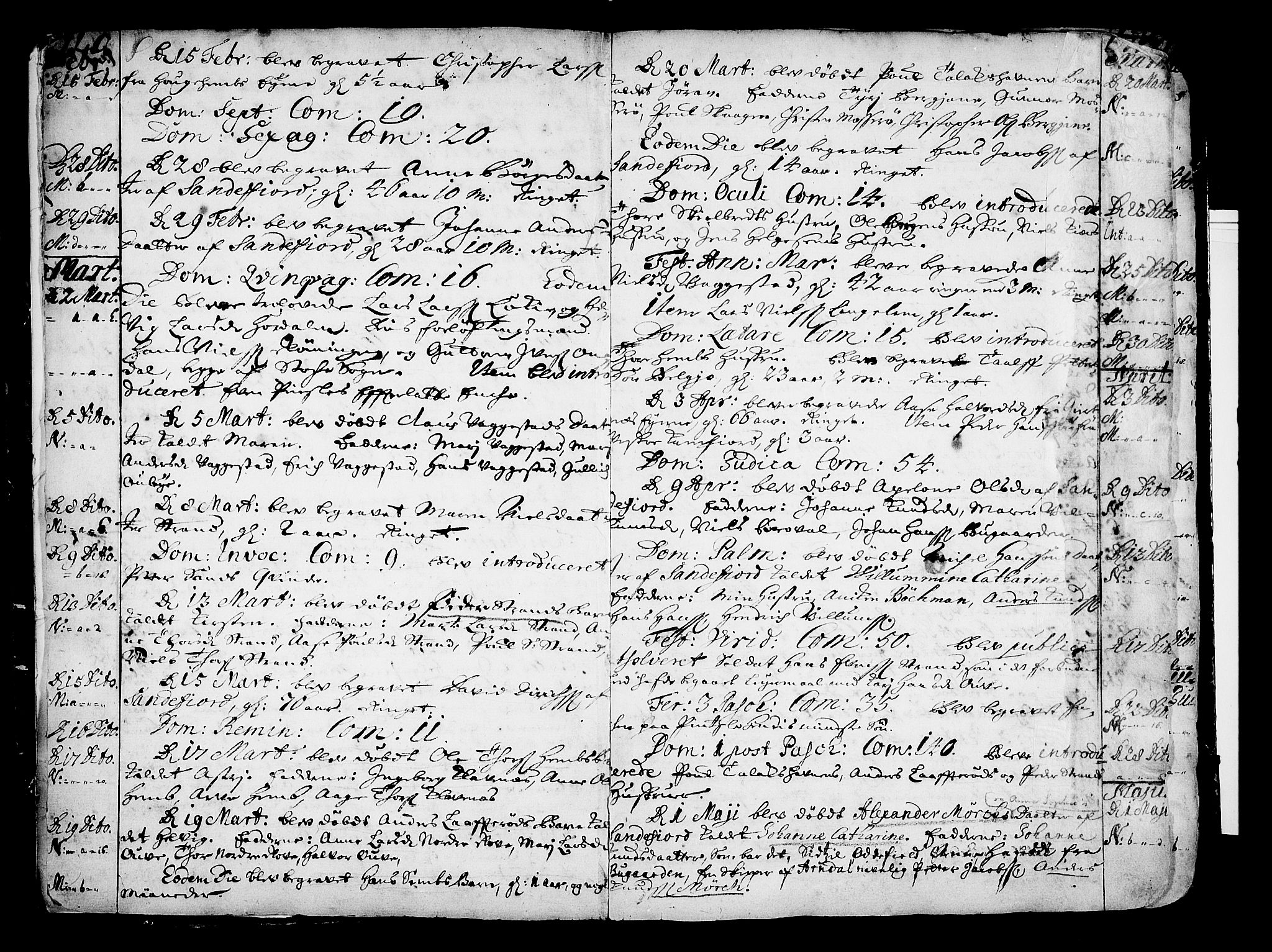 Sandar kirkebøker, AV/SAKO-A-243/F/Fa/L0001: Ministerialbok nr. 1, 1709-1733