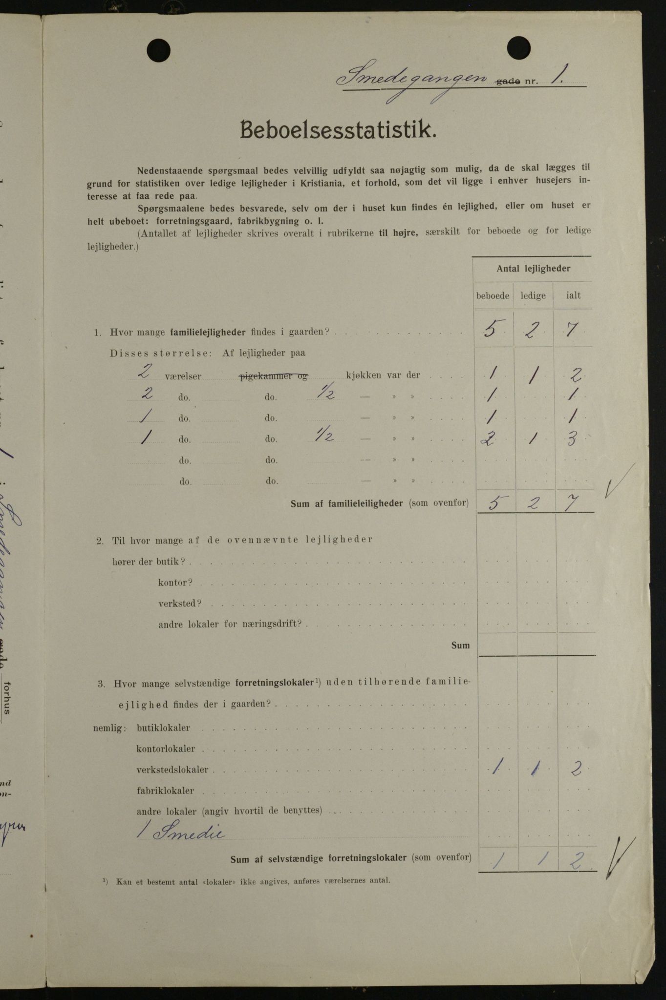 OBA, Kommunal folketelling 1.2.1908 for Kristiania kjøpstad, 1908, s. 87419