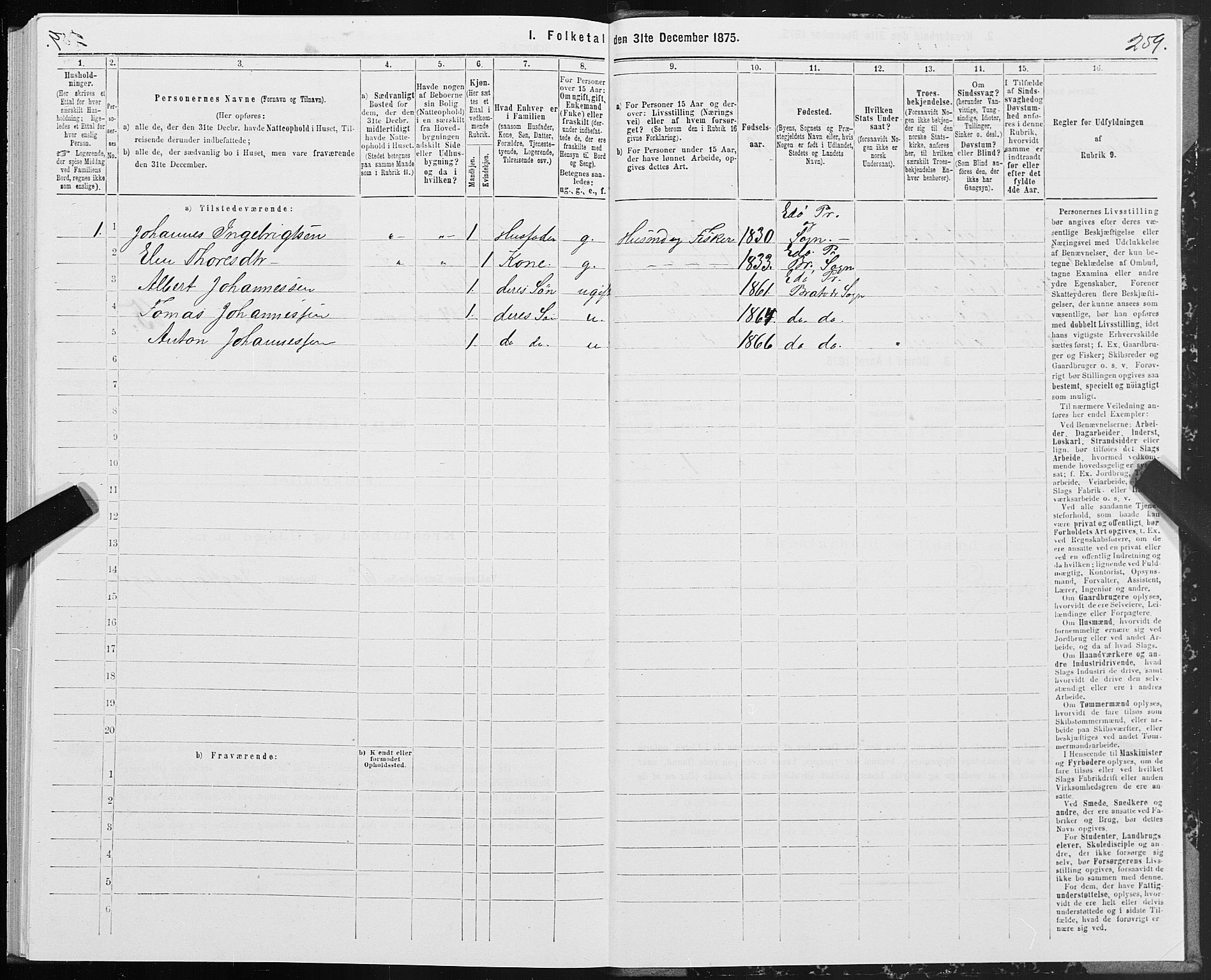 SAT, Folketelling 1875 for 1573P Edøy prestegjeld, 1875, s. 3259