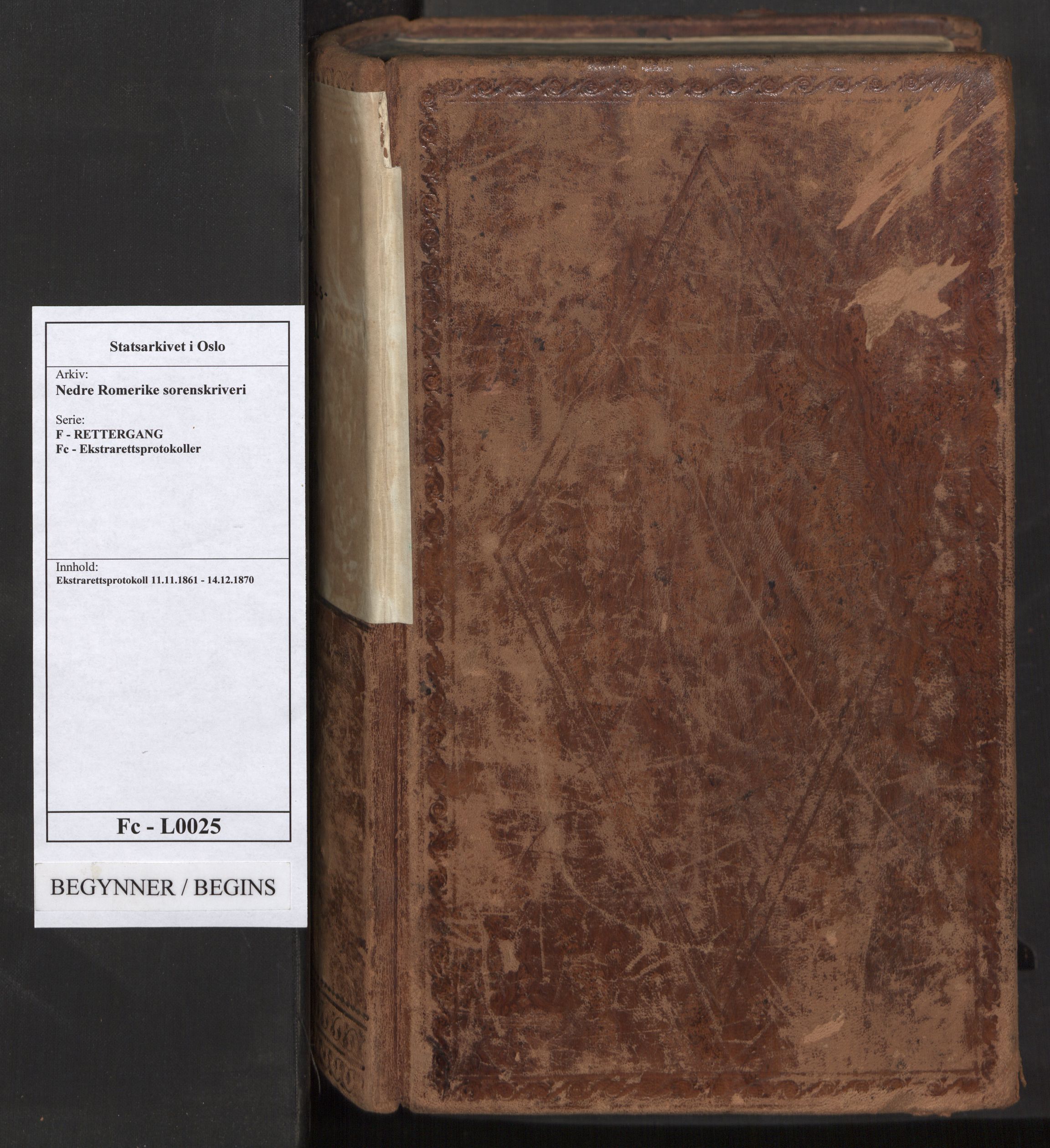 Nedre Romerike sorenskriveri, AV/SAO-A-10469/F/Fc/L0025: Ekstrarettsprotokoll, 1861-1870