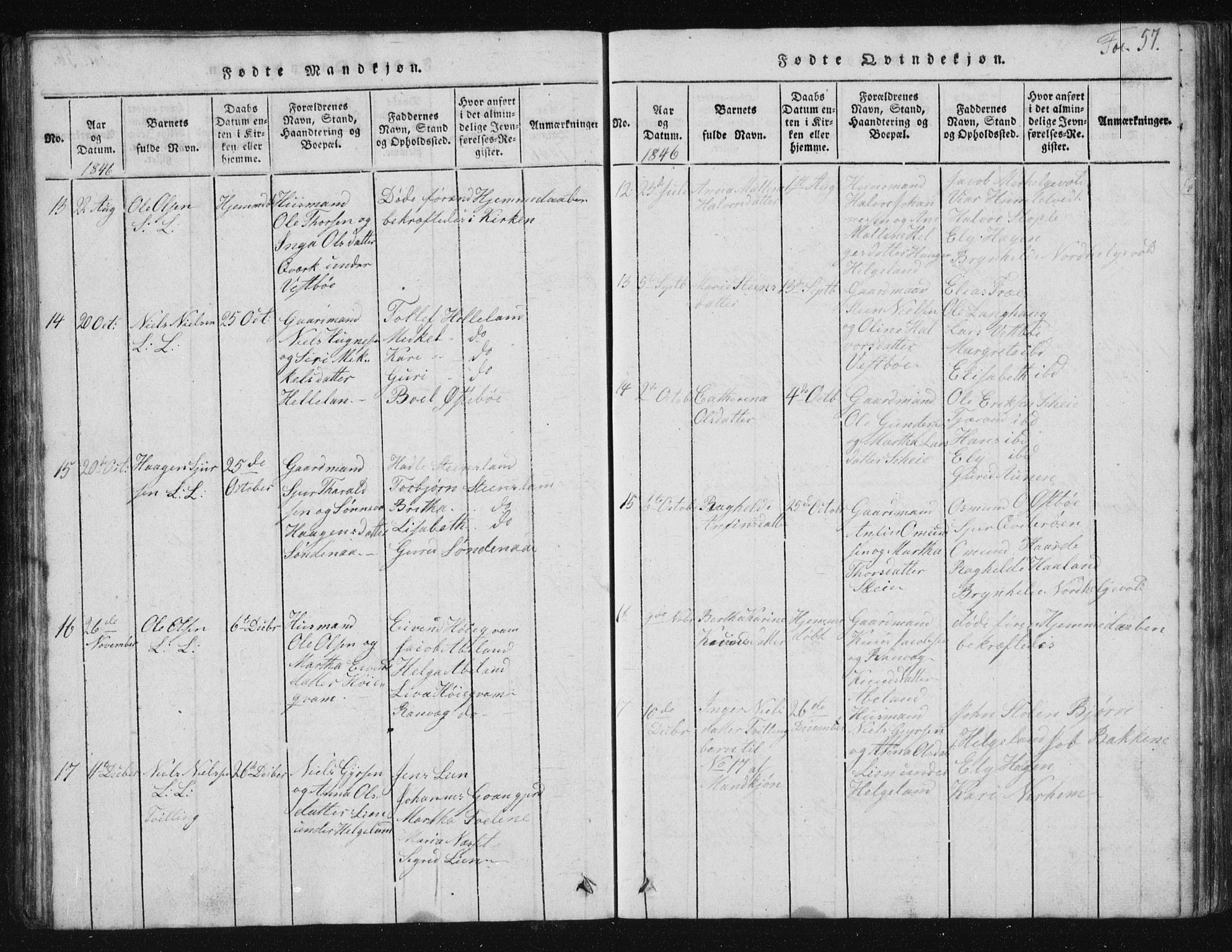 Vikedal sokneprestkontor, SAST/A-101840/01/V: Klokkerbok nr. B 2, 1816-1863, s. 57