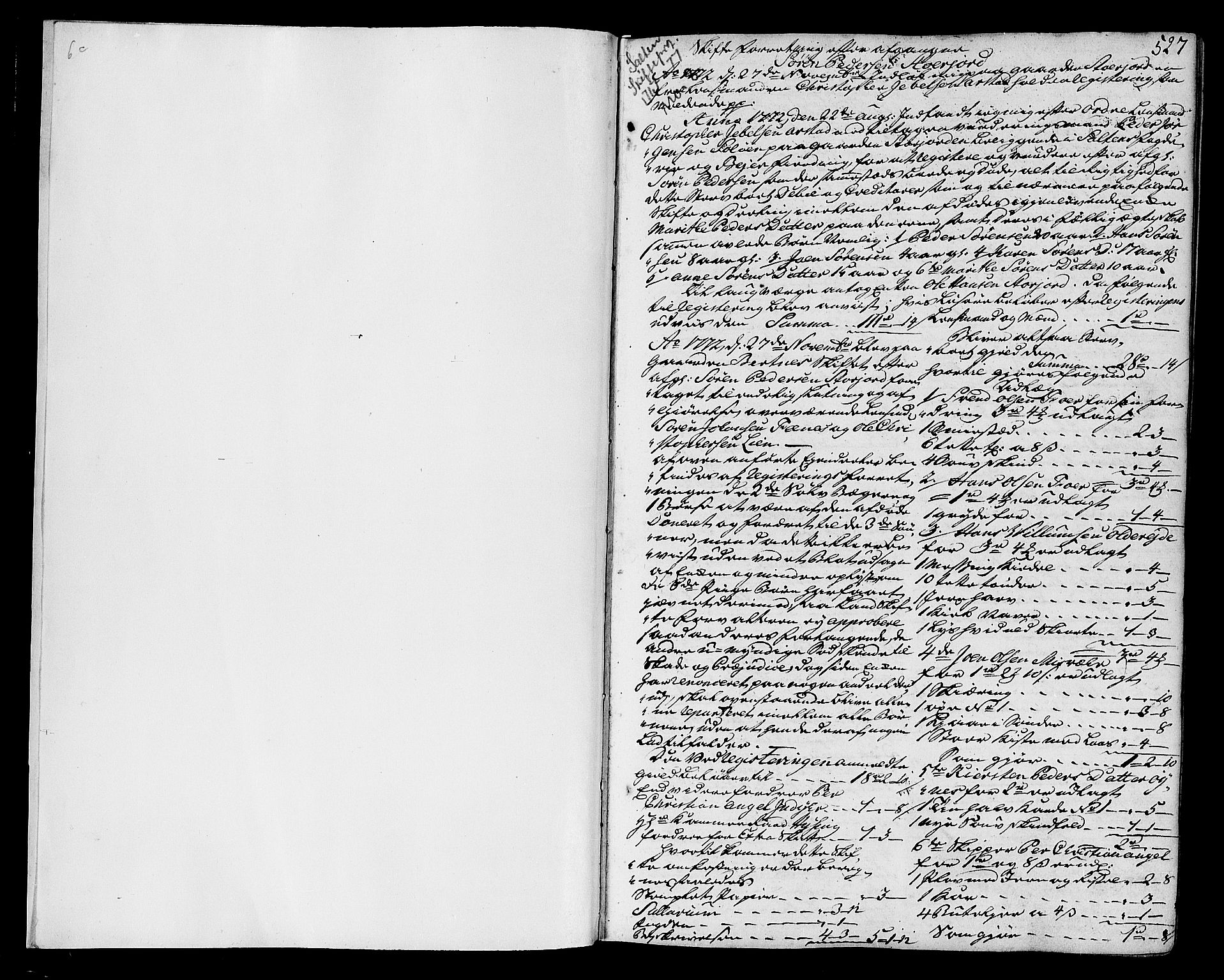 Salten sorenskriveri, SAT/A-4578/1/3/3A/L0016: Skifteprotokoll 8c, 1772-1777, s. 527