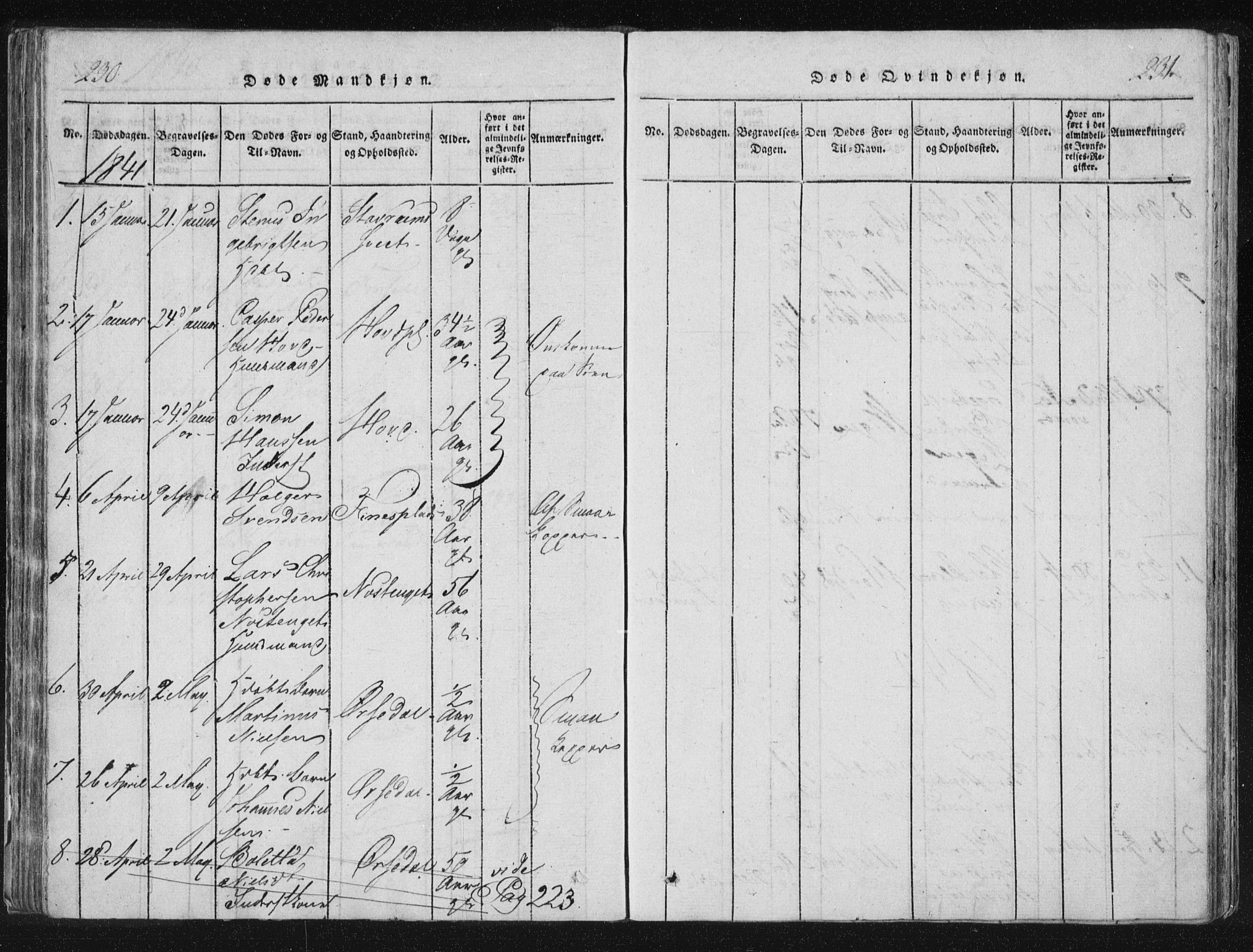 Ministerialprotokoller, klokkerbøker og fødselsregistre - Nord-Trøndelag, AV/SAT-A-1458/744/L0417: Ministerialbok nr. 744A01, 1817-1842, s. 230-231