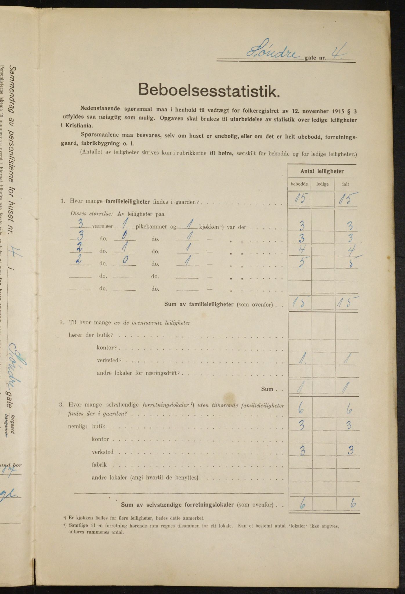 OBA, Kommunal folketelling 1.2.1916 for Kristiania, 1916, s. 109303