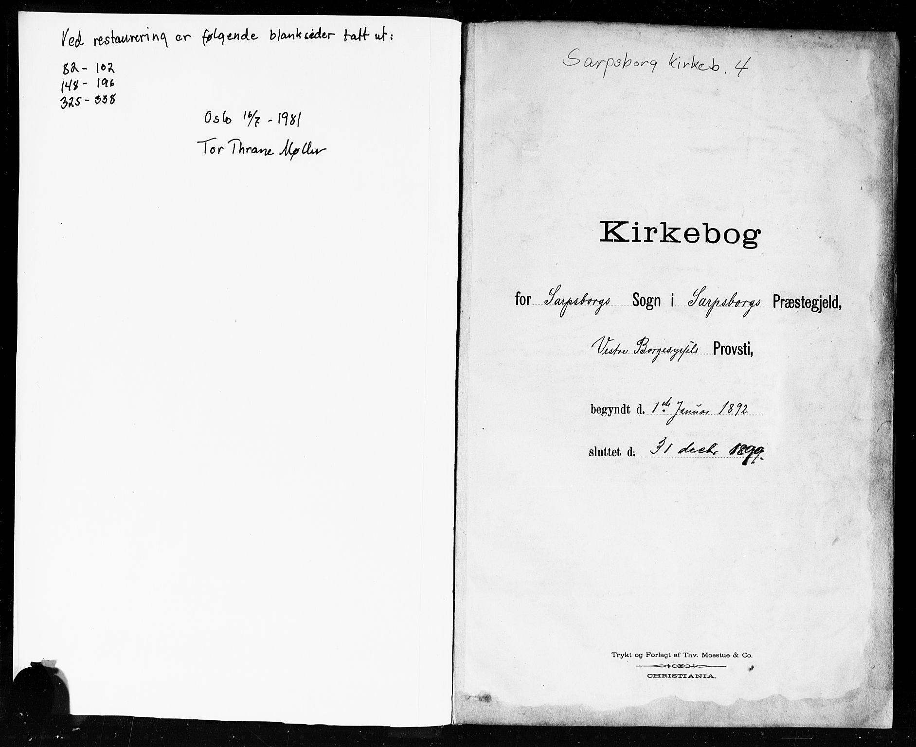 Sarpsborg prestekontor Kirkebøker, AV/SAO-A-2006/F/Fa/L0004: Ministerialbok nr. 4, 1892-1899