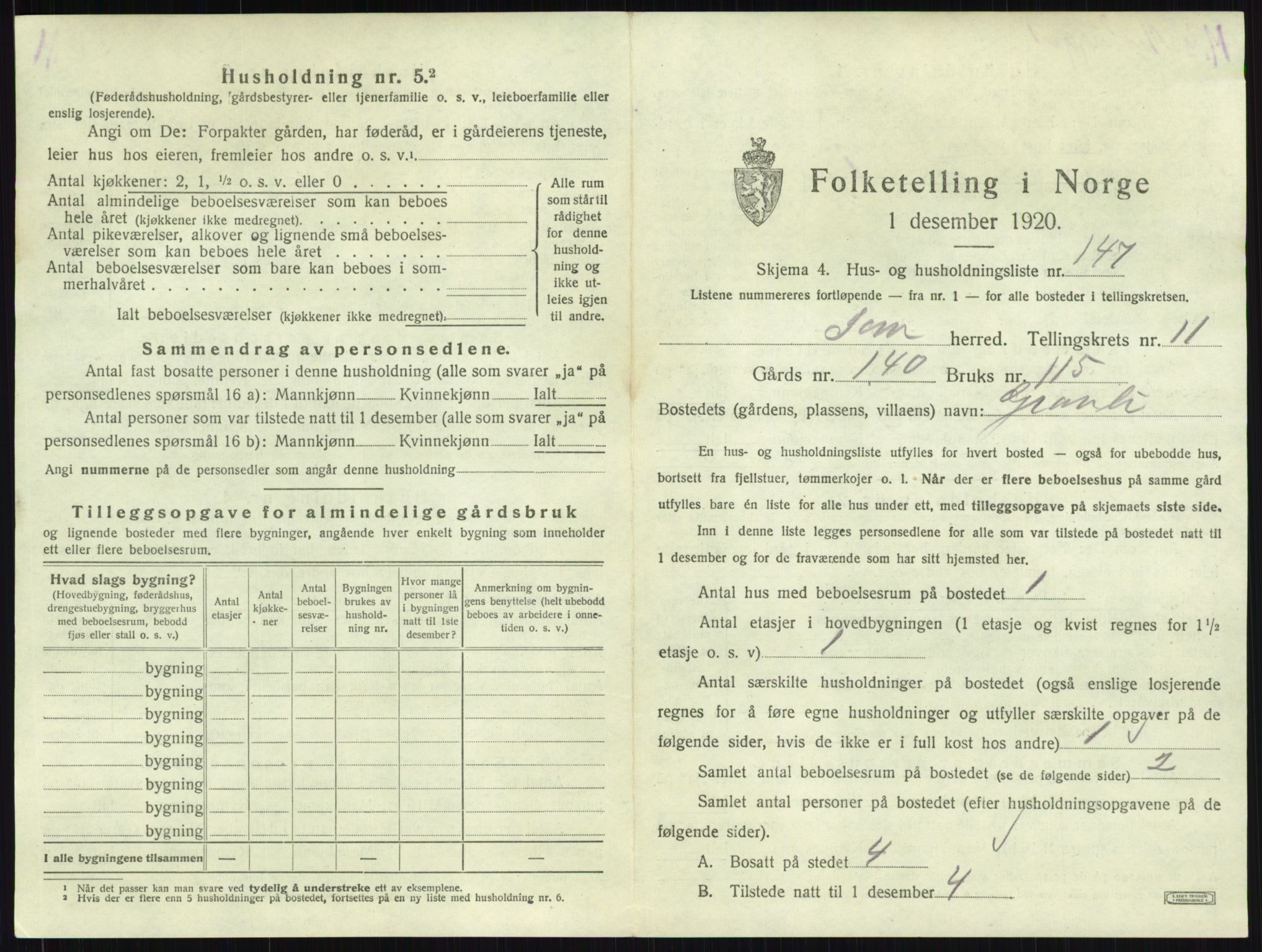SAKO, Folketelling 1920 for 0721 Sem herred, 1920, s. 2534