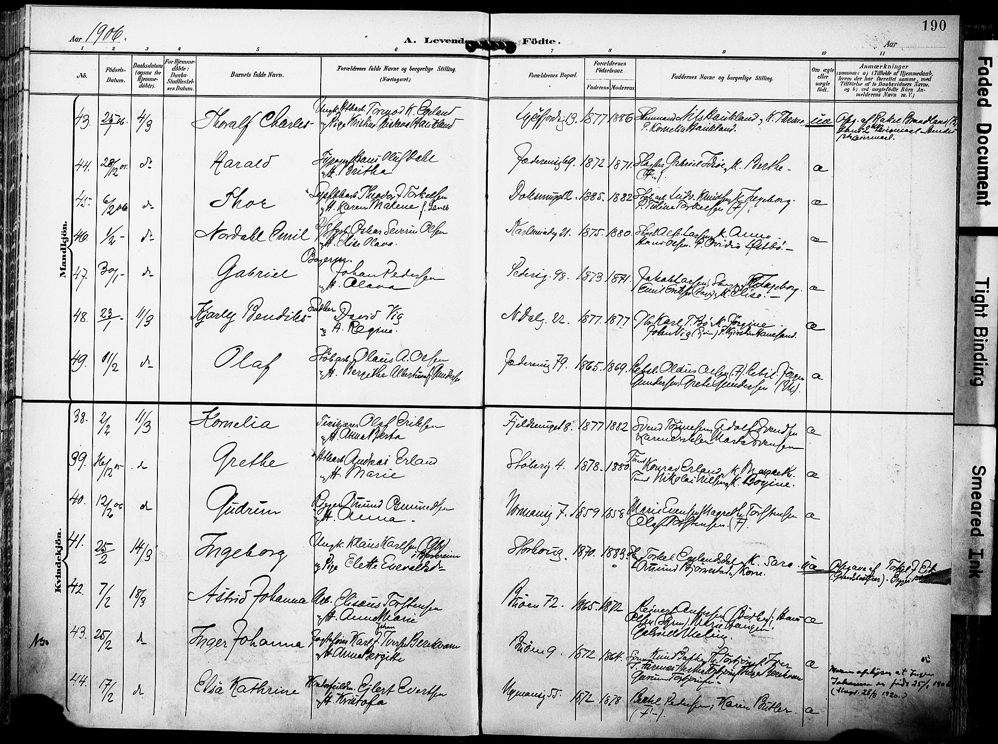 St. Johannes sokneprestkontor, AV/SAST-A-101814/001/30/30BA/L0007: Ministerialbok nr. A 7, 1900-1910, s. 190