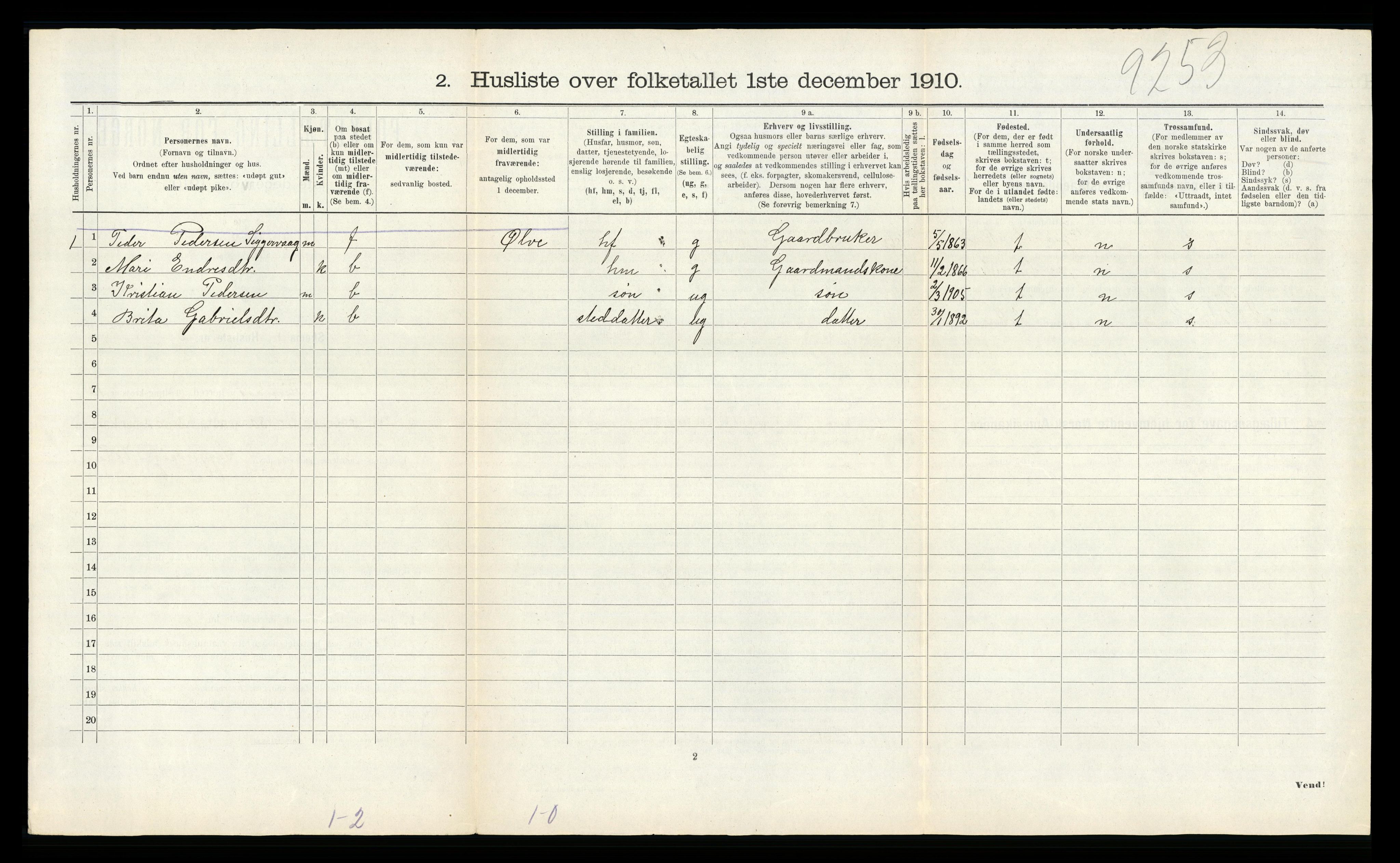 RA, Folketelling 1910 for 1218 Finnås herred, 1910, s. 1133