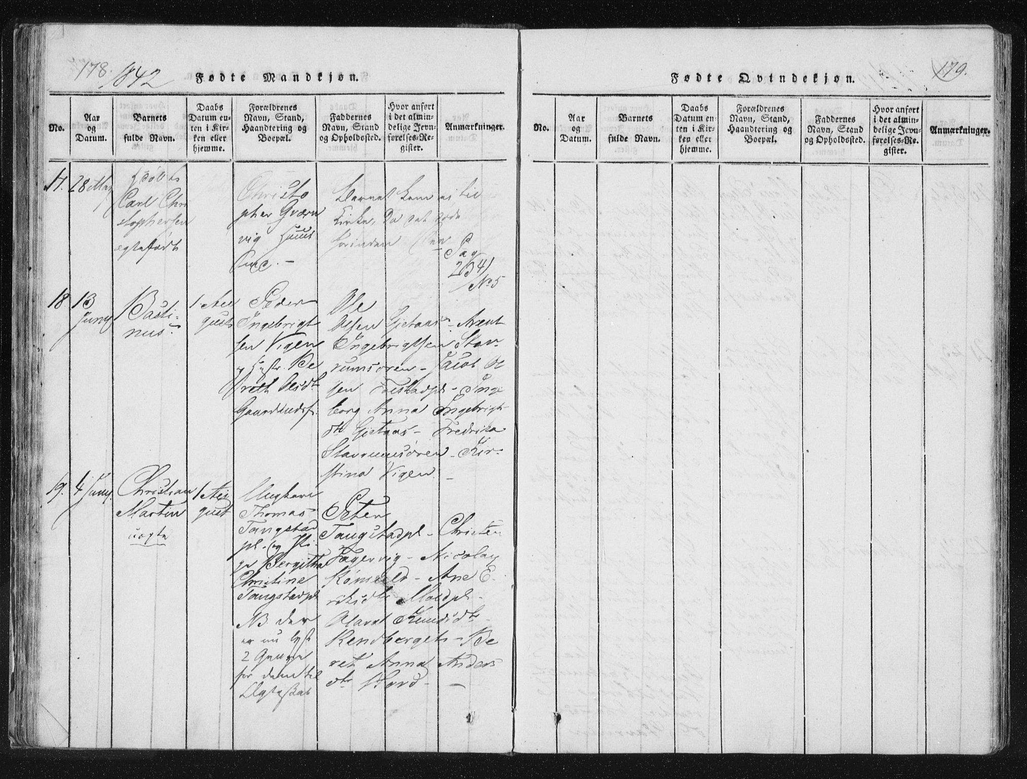 Ministerialprotokoller, klokkerbøker og fødselsregistre - Nord-Trøndelag, AV/SAT-A-1458/744/L0417: Ministerialbok nr. 744A01, 1817-1842, s. 178-179