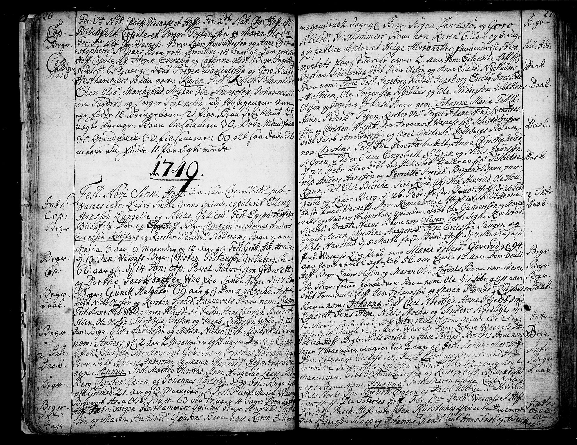 Hof kirkebøker, SAKO/A-64/F/Fa/L0002: Ministerialbok nr. I 2, 1746-1781, s. 26-27