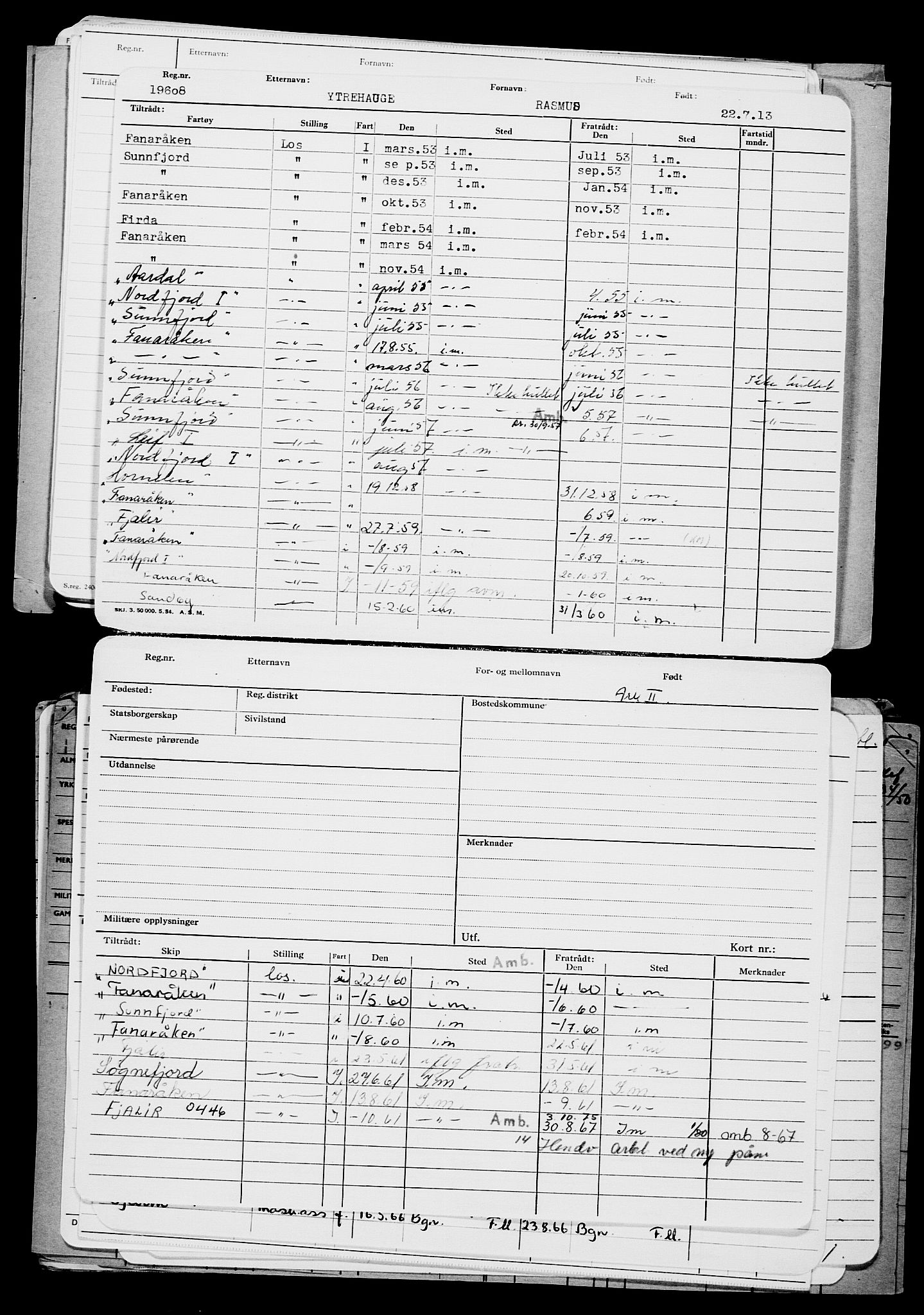 Direktoratet for sjømenn, AV/RA-S-3545/G/Gb/L0114: Hovedkort, 1913, s. 254