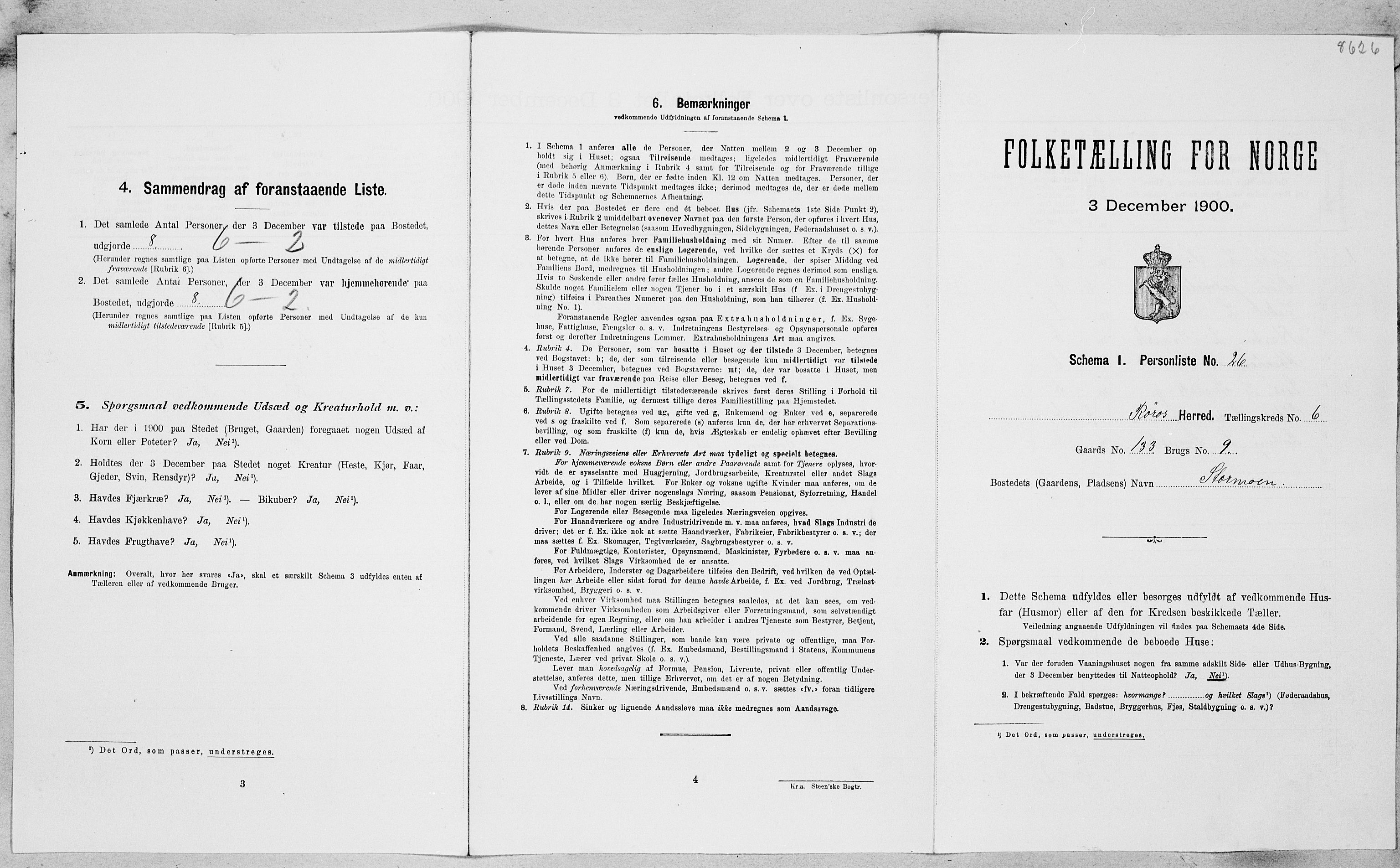 SAT, Folketelling 1900 for 1640 Røros herred, 1900, s. 816