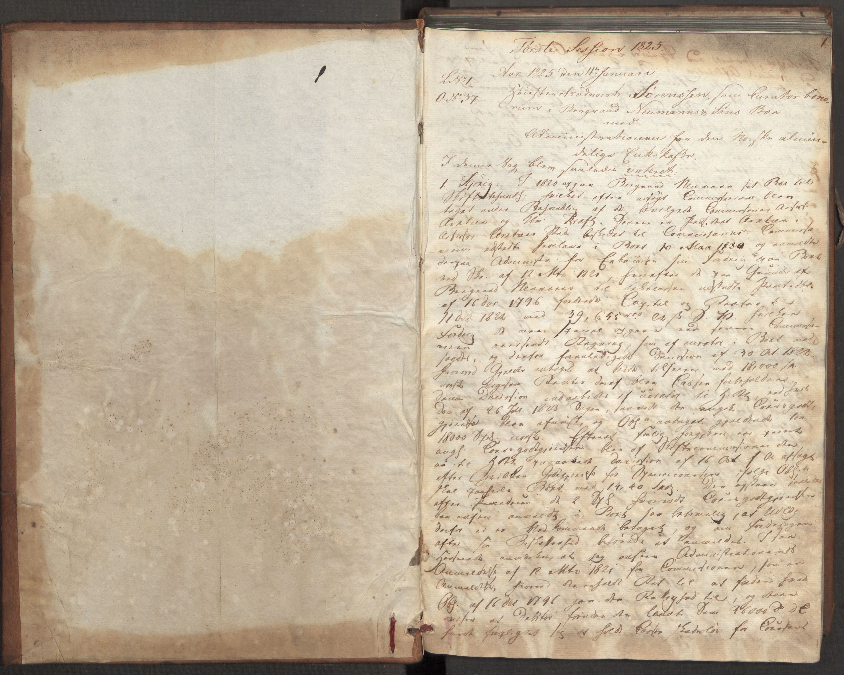 Høyesterett, AV/RA-S-1002/E/Eb/Ebb/L0012/0002: Voteringsprotokoller / Voteringsprotokoll, 1825, s. 1