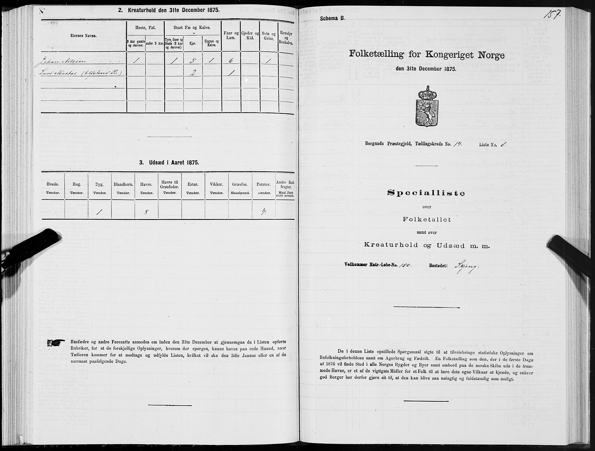 SAT, Folketelling 1875 for 1531P Borgund prestegjeld, 1875, s. 7157