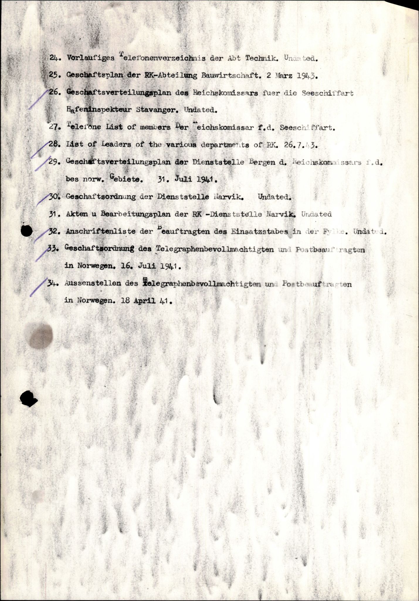 Forsvarets Overkommando. 2 kontor. Arkiv 11.4. Spredte tyske arkivsaker, AV/RA-RAFA-7031/D/Dar/Darb/L0006: Reichskommissariat., 1941-1945, s. 5