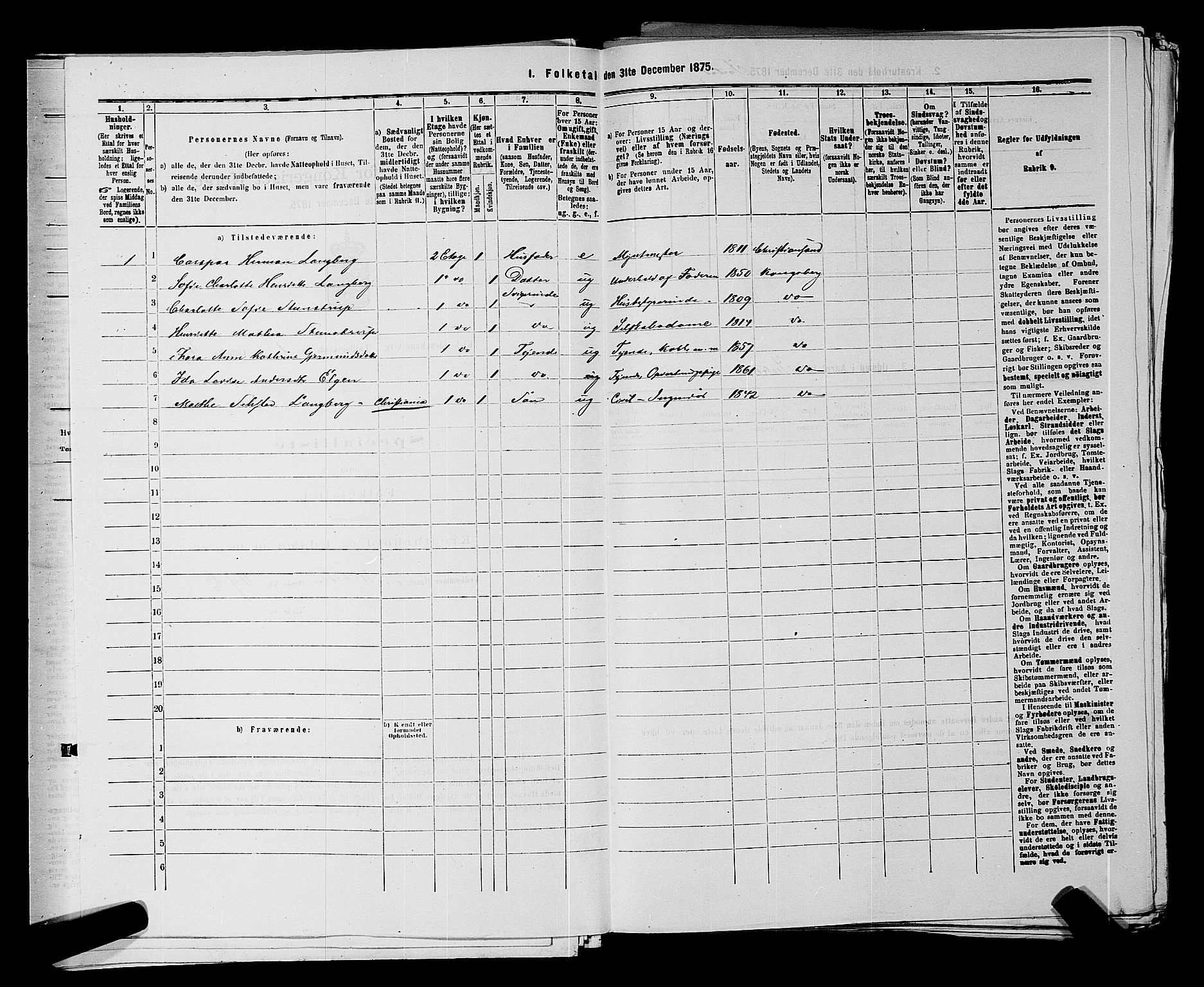 SAKO, Folketelling 1875 for 0604B Kongsberg prestegjeld, Kongsberg kjøpstad, 1875, s. 133