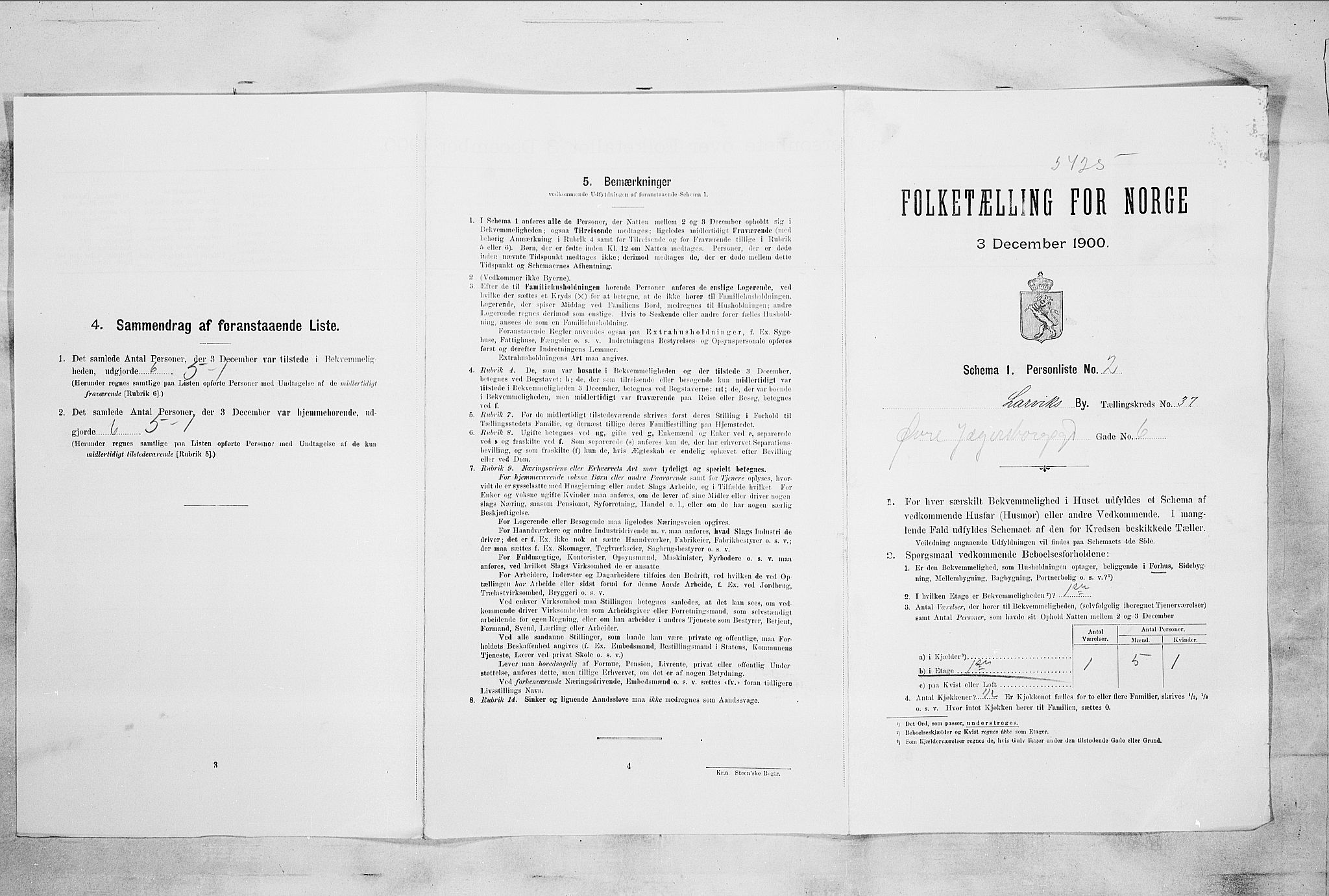 RA, Folketelling 1900 for 0707 Larvik kjøpstad, 1900, s. 4876