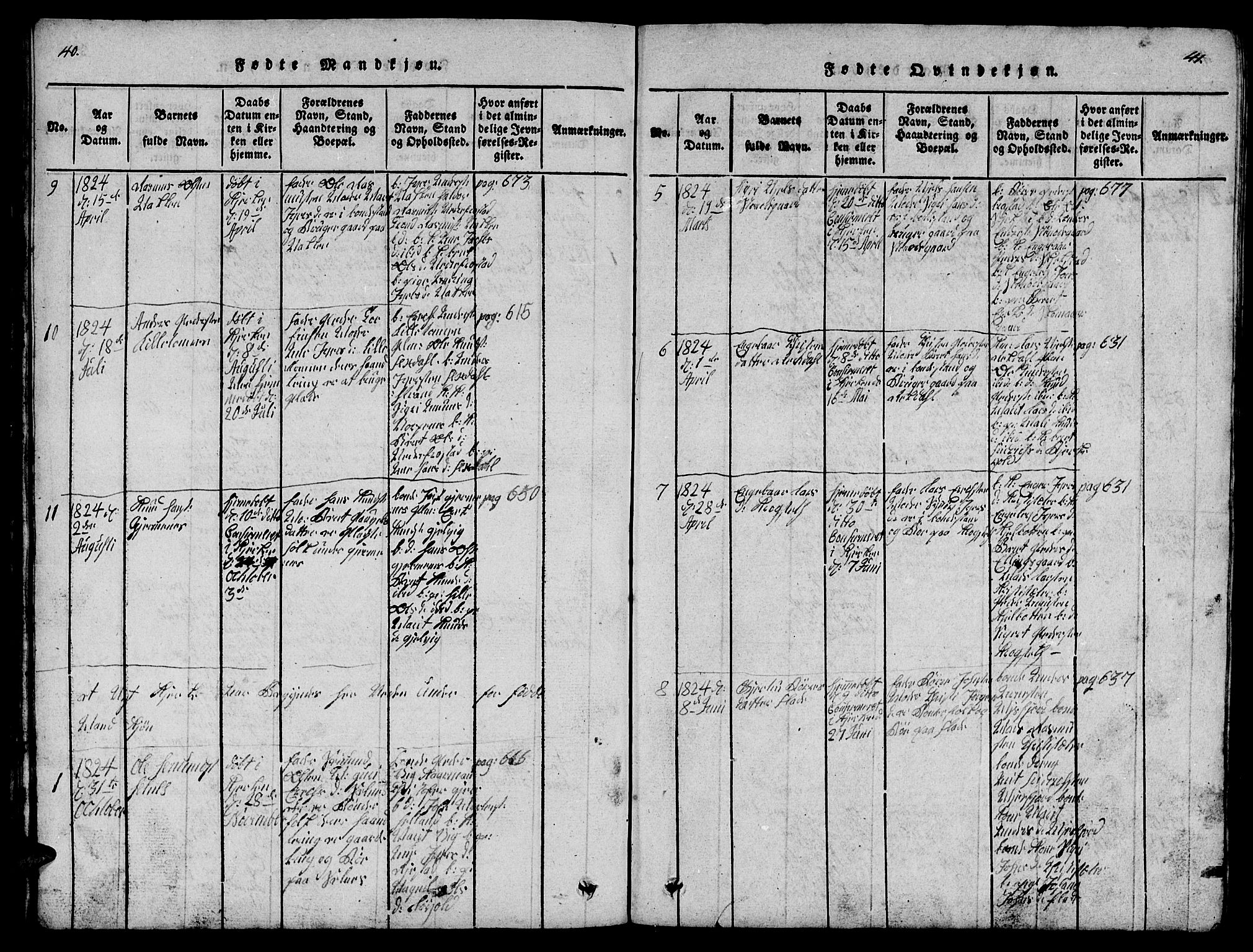 Ministerialprotokoller, klokkerbøker og fødselsregistre - Møre og Romsdal, SAT/A-1454/539/L0535: Klokkerbok nr. 539C01, 1818-1842, s. 40-41