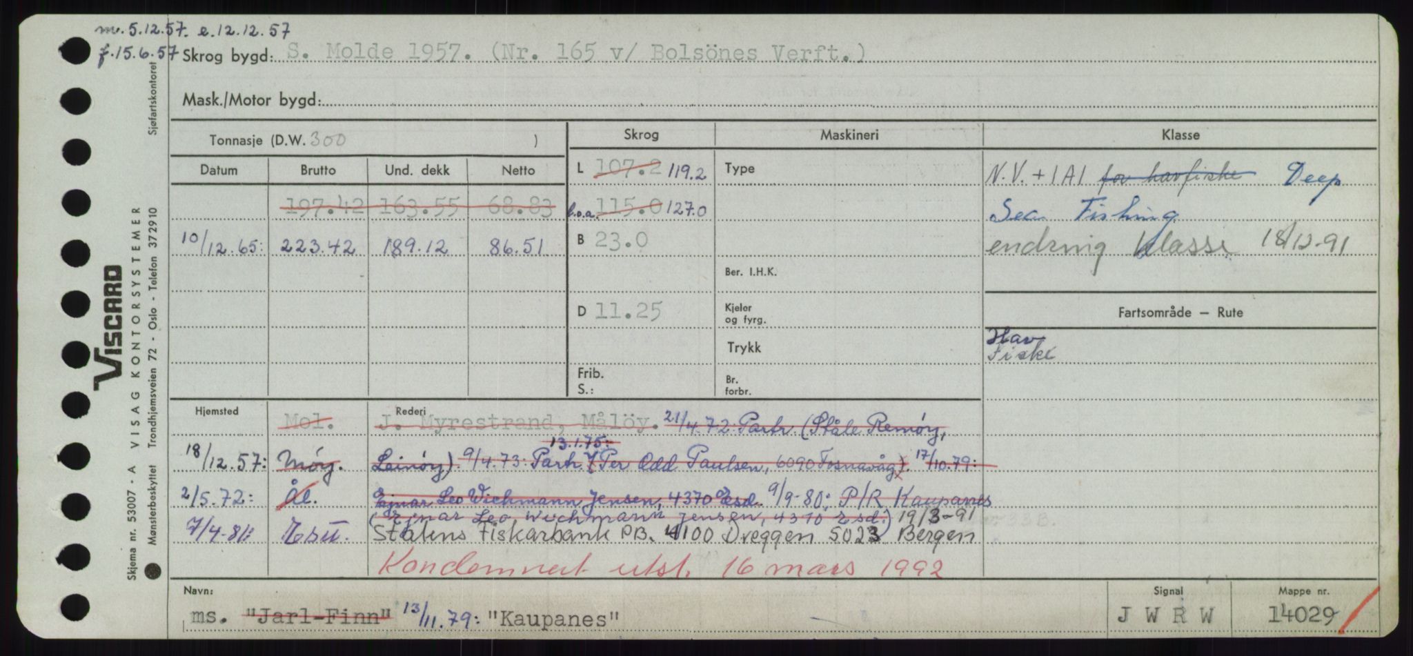 Sjøfartsdirektoratet med forløpere, Skipsmålingen, RA/S-1627/H/Hd/L0020: Fartøy, K-Kon, s. 189