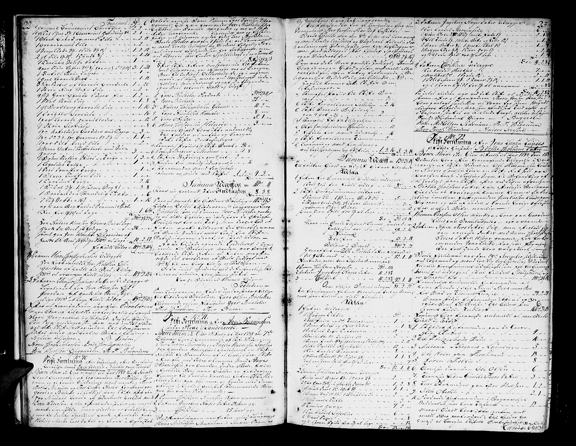 Larvik sorenskriveri, AV/SAKO-A-83/H/Hd/Hda/L0013a: Skifteprotokoll, 1784-1793, s. 22-23