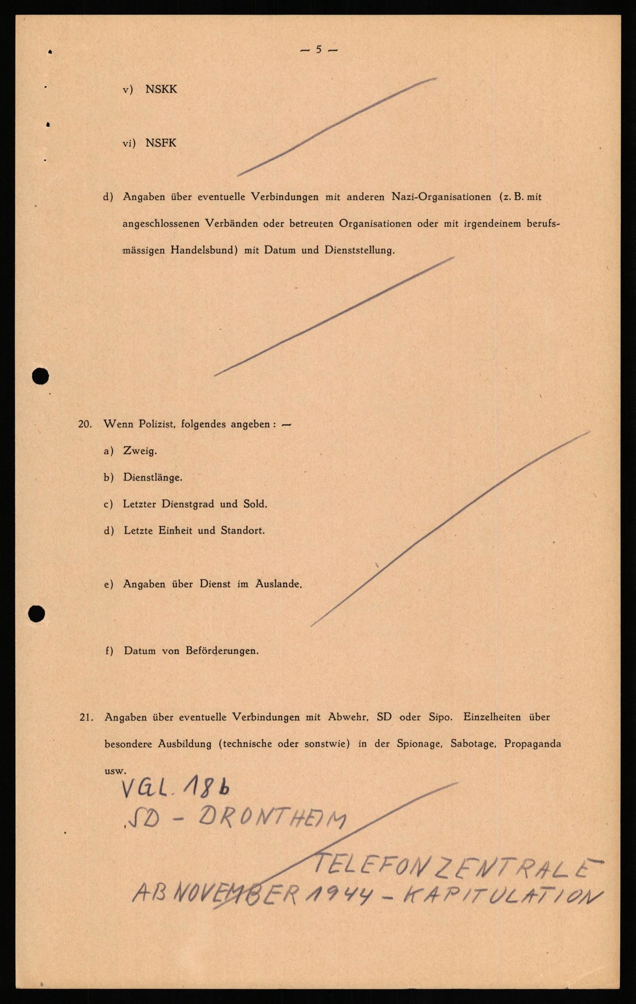 Forsvaret, Forsvarets overkommando II, RA/RAFA-3915/D/Db/L0029: CI Questionaires. Tyske okkupasjonsstyrker i Norge. Tyskere., 1945-1946, s. 458
