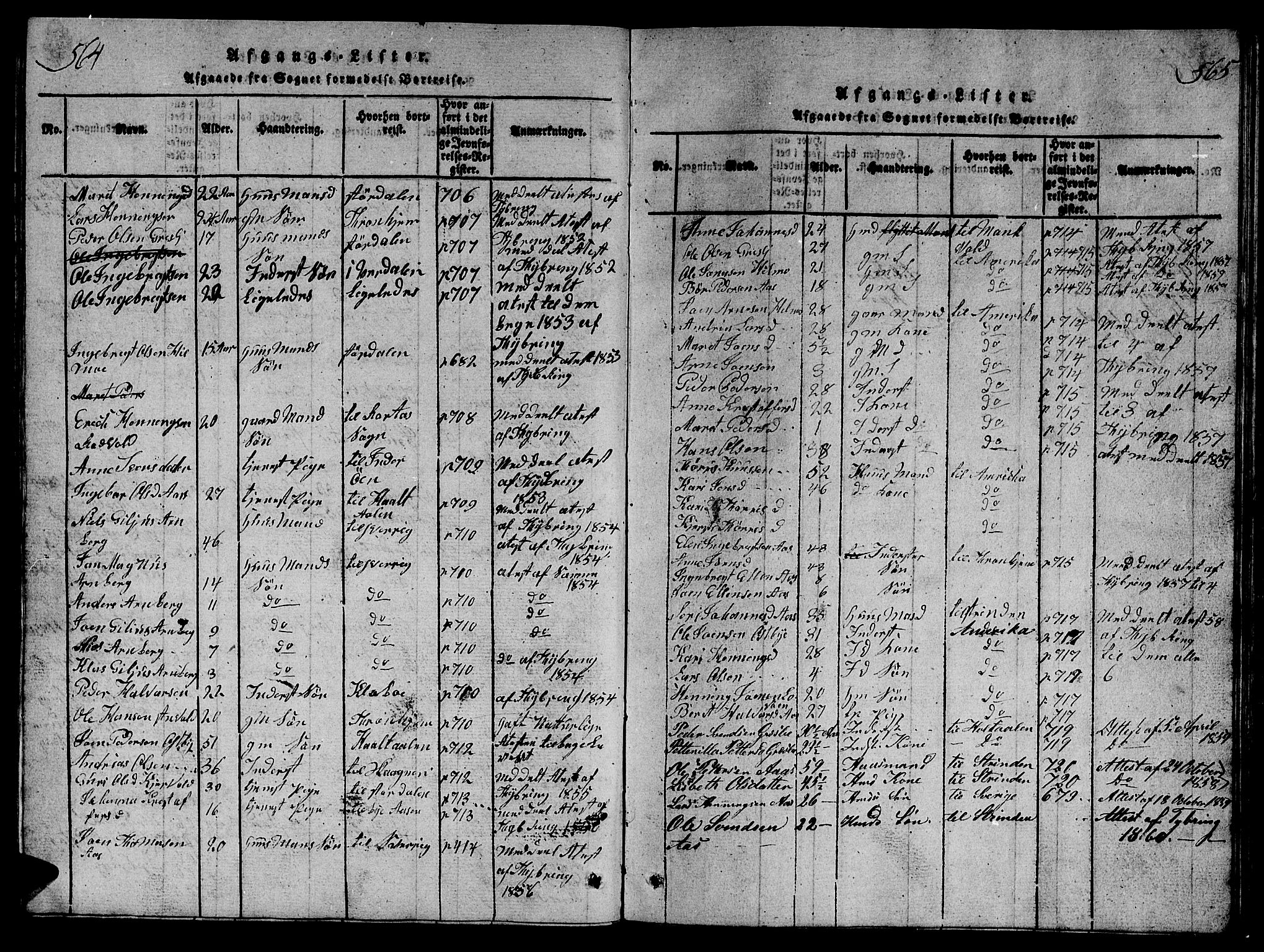 Ministerialprotokoller, klokkerbøker og fødselsregistre - Sør-Trøndelag, SAT/A-1456/698/L1164: Klokkerbok nr. 698C01, 1816-1861, s. 564-565