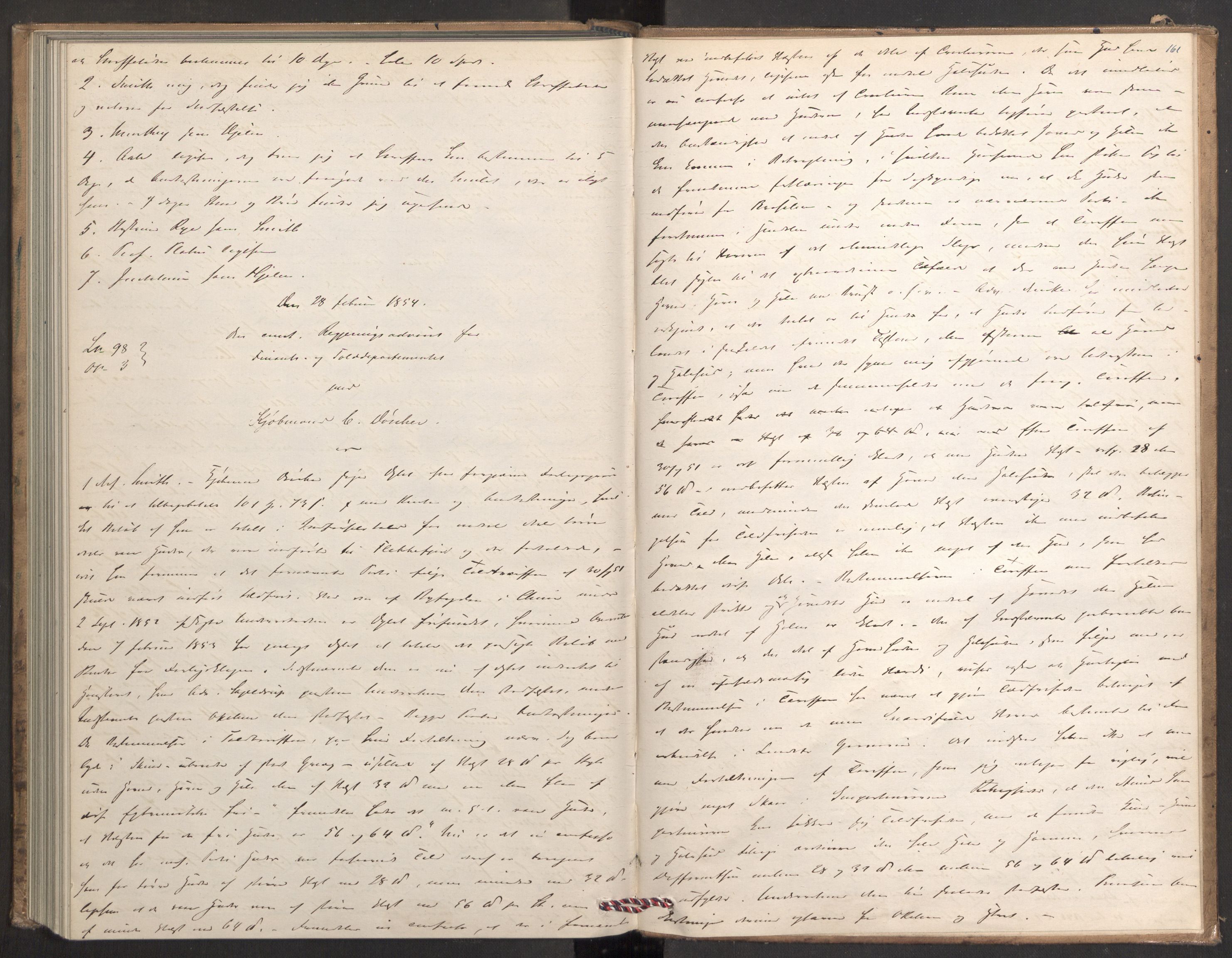 Høyesterett, AV/RA-S-1002/E/Eb/Ebb/L0046/0002: Voteringsprotokoller / Voteringsprotokoll, 1853-1854, s. 160b-161a