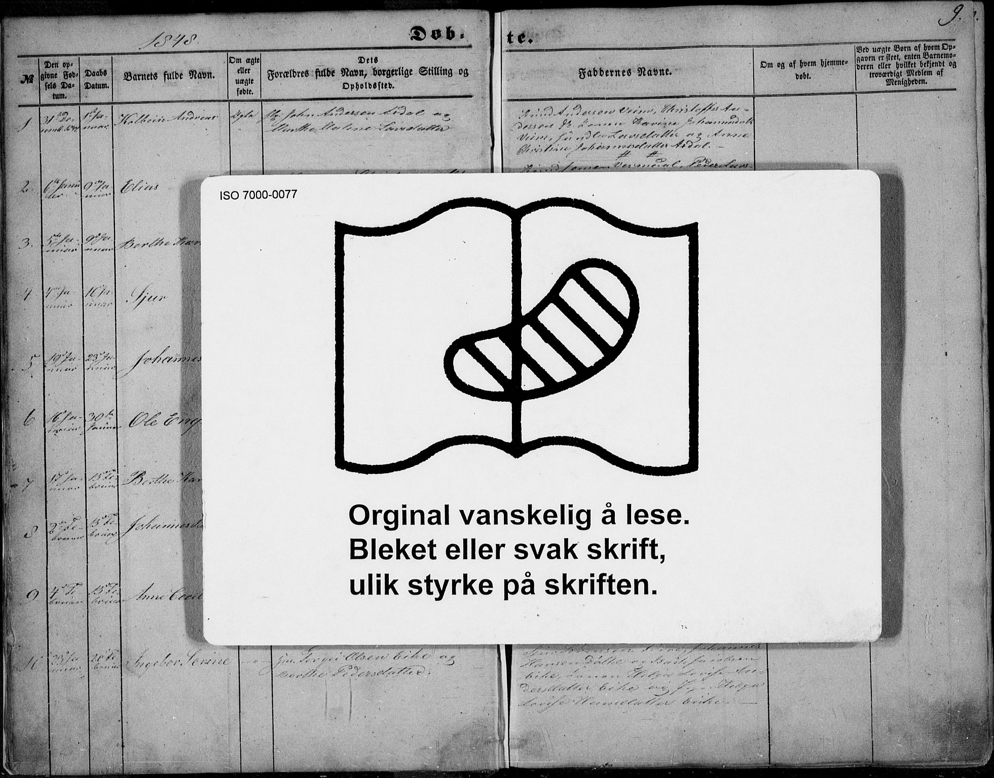 Avaldsnes sokneprestkontor, AV/SAST-A -101851/H/Ha/Haa/L0008: Ministerialbok nr. A 8, 1847-1857, s. 9