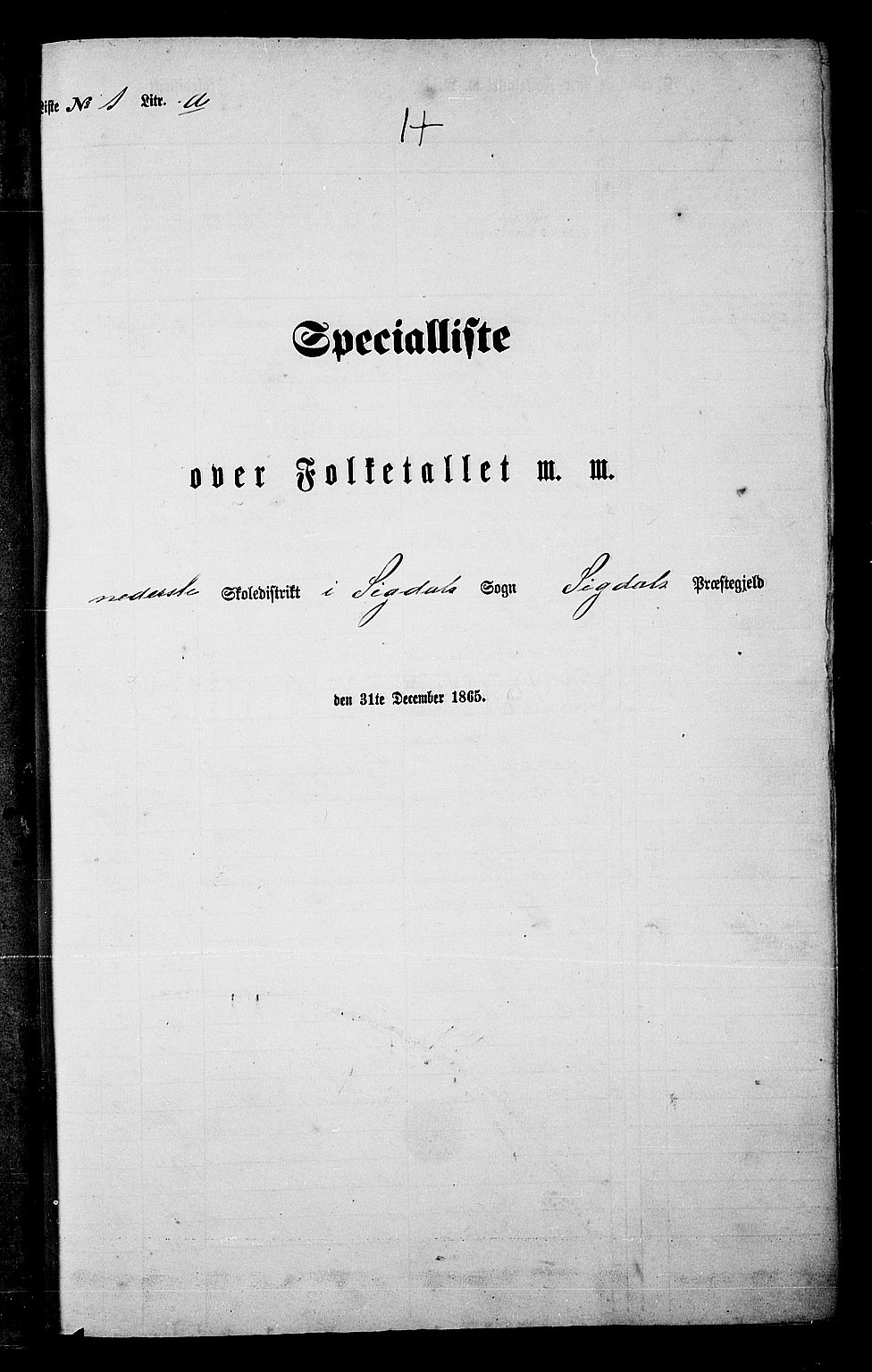 RA, Folketelling 1865 for 0621P Sigdal prestegjeld, 1865, s. 18