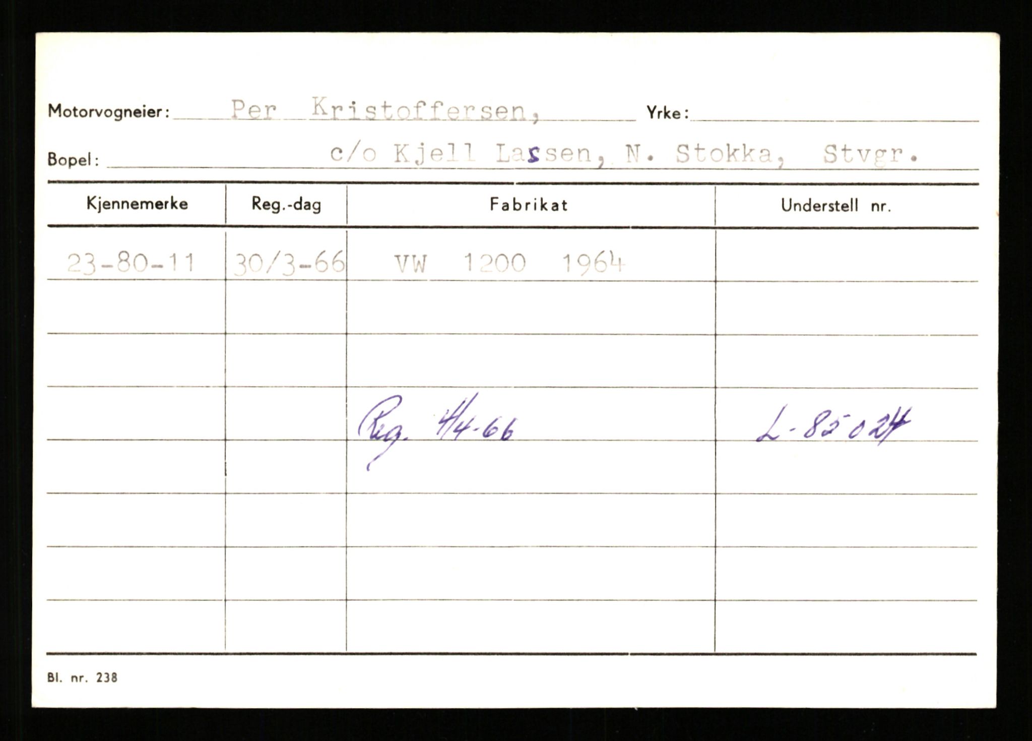 Stavanger trafikkstasjon, SAST/A-101942/0/G/L0010: Registreringsnummer: 130000 - 239953, 1930-1971, s. 3097