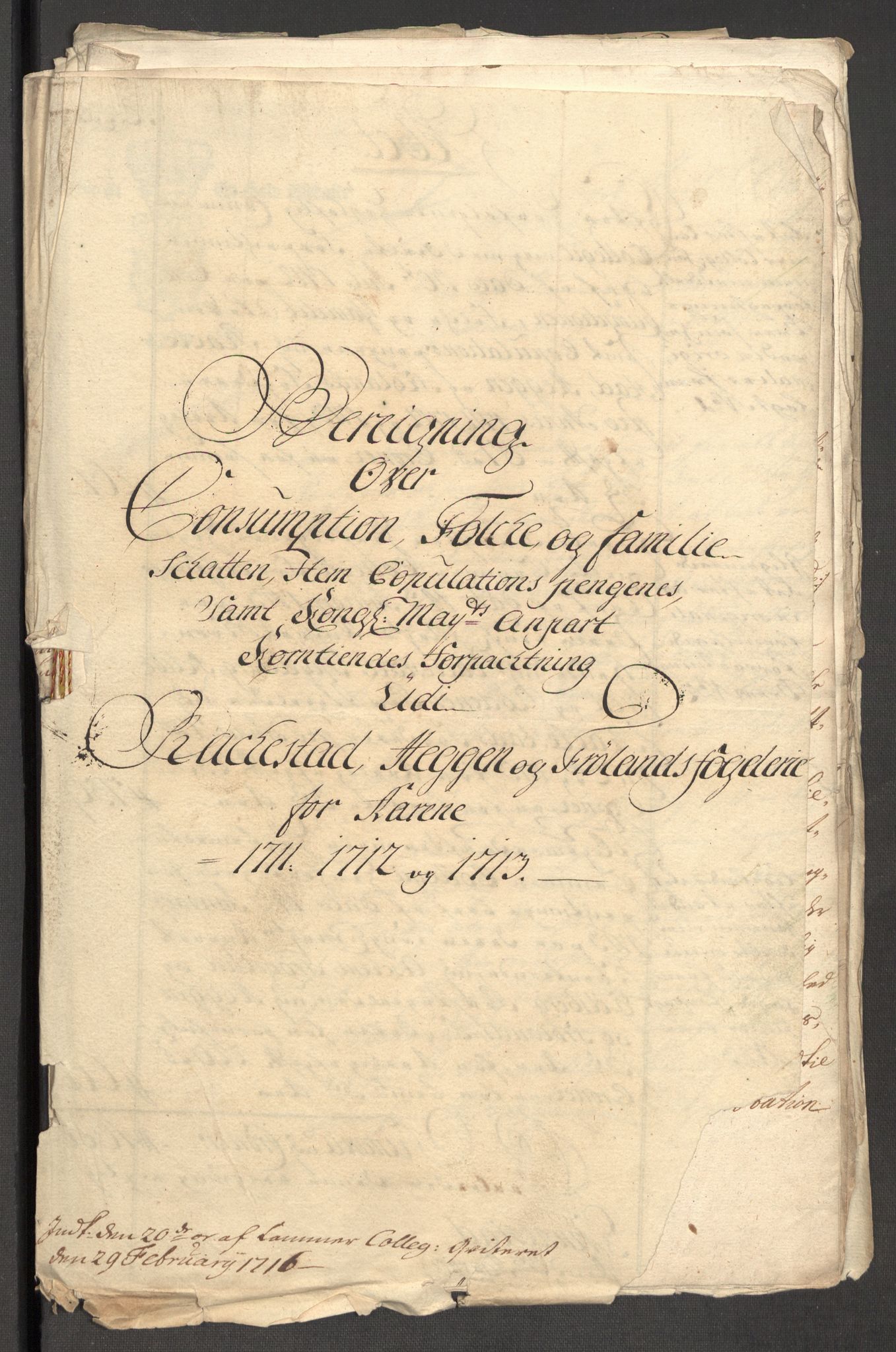 Rentekammeret inntil 1814, Reviderte regnskaper, Fogderegnskap, RA/EA-4092/R07/L0307: Fogderegnskap Rakkestad, Heggen og Frøland, 1713, s. 259