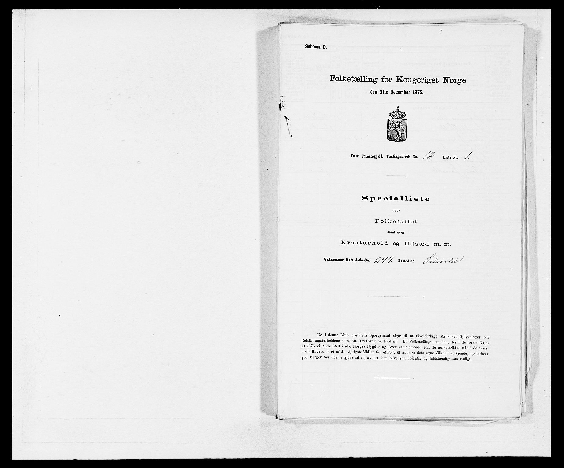 SAB, Folketelling 1875 for 1241P Fusa prestegjeld, 1875, s. 876