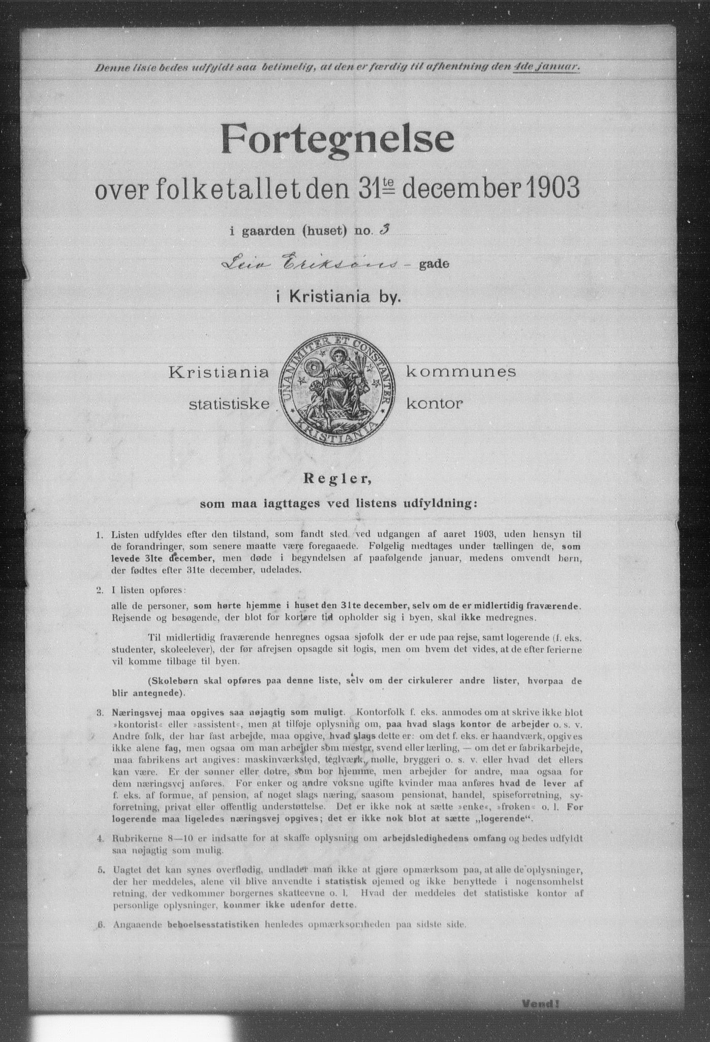 OBA, Kommunal folketelling 31.12.1903 for Kristiania kjøpstad, 1903, s. 11310