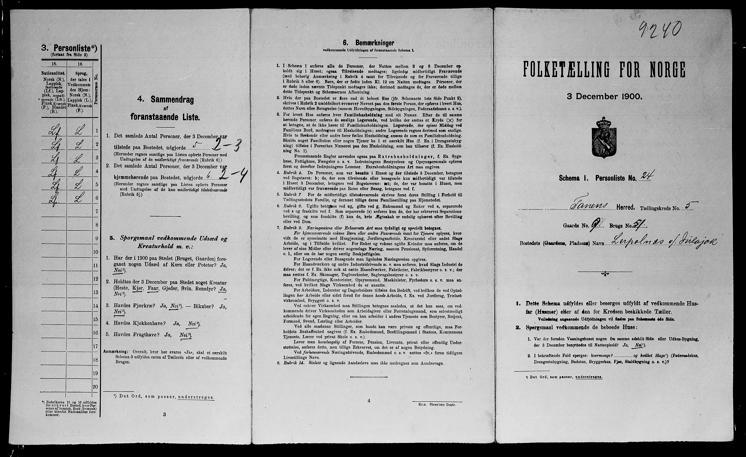 SATØ, Folketelling 1900 for 2025 Tana herred, 1900, s. 822