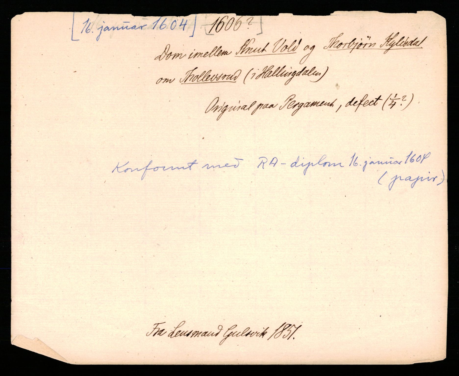 Riksarkivets diplomsamling, AV/RA-EA-5965/F35/F35b/L0005: Riksarkivets diplomer, seddelregister, 1601-1612, s. 255