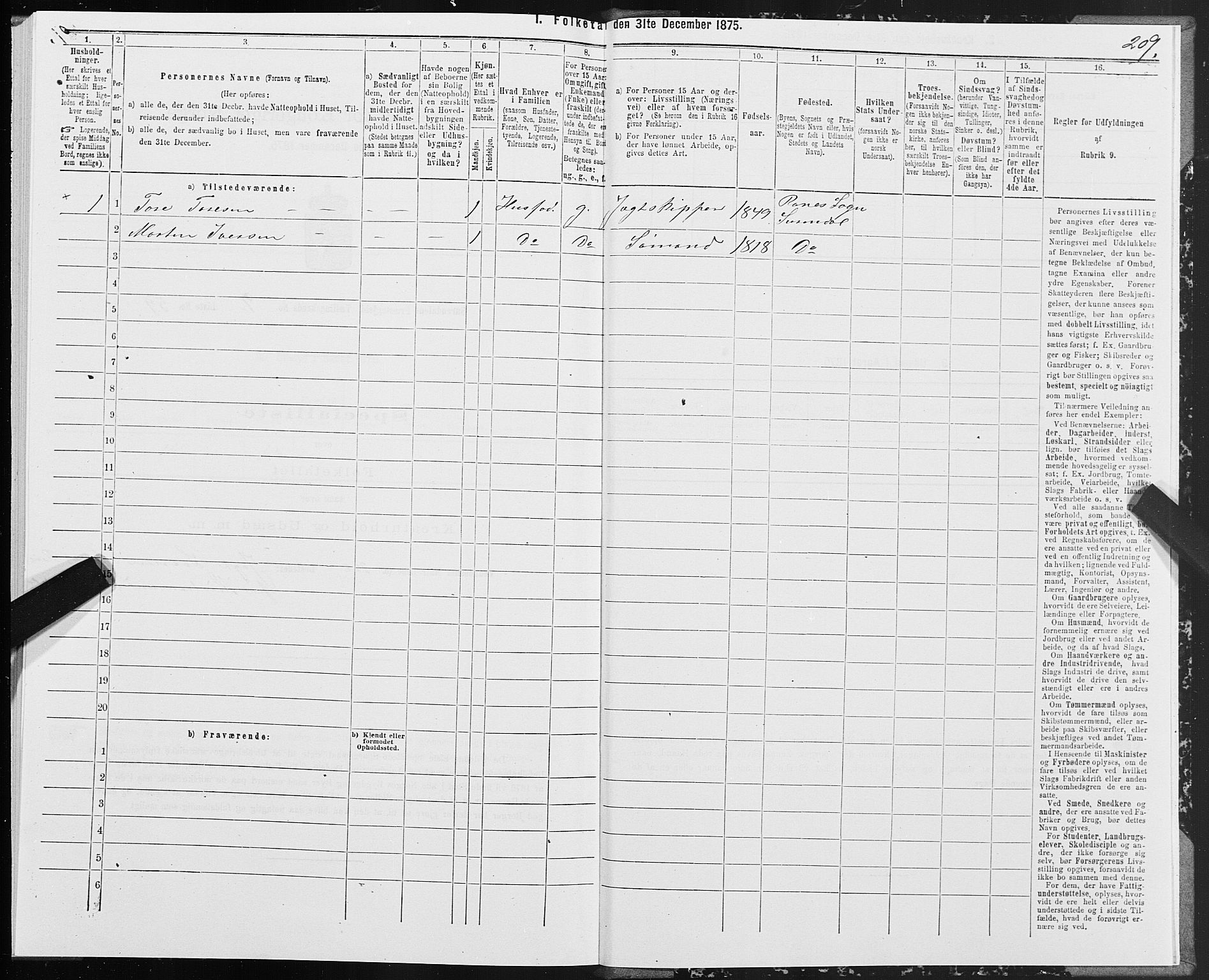 SAT, Folketelling 1875 for 1566P Surnadal prestegjeld, 1875, s. 3209