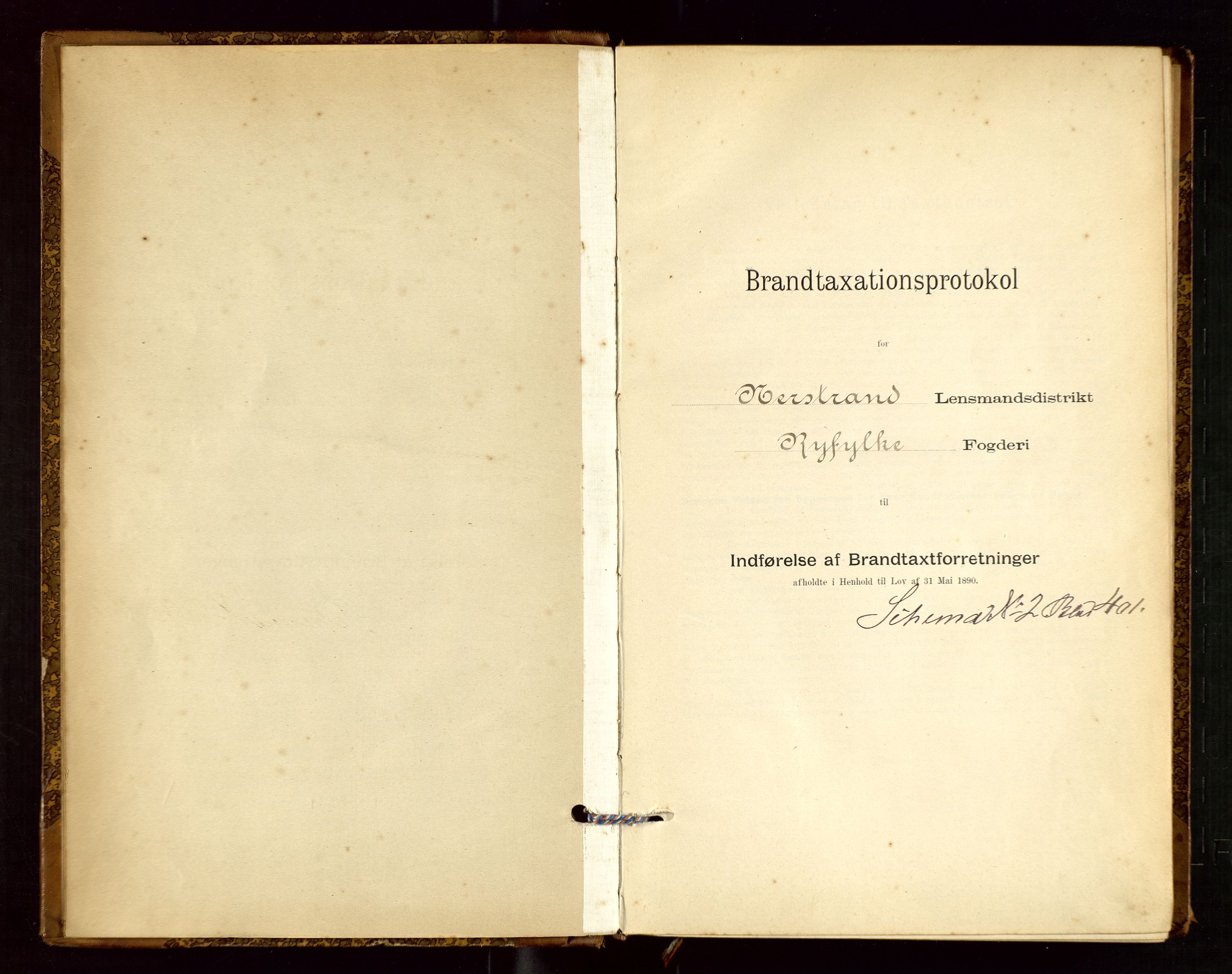 Nedstrand lensmannskontor, SAST/A-100236/Gob/L0001: "Brandtaxationsprotokol for Nerstrand Lensmandsdistrikt Ryfylke fogderi", 1895-1915